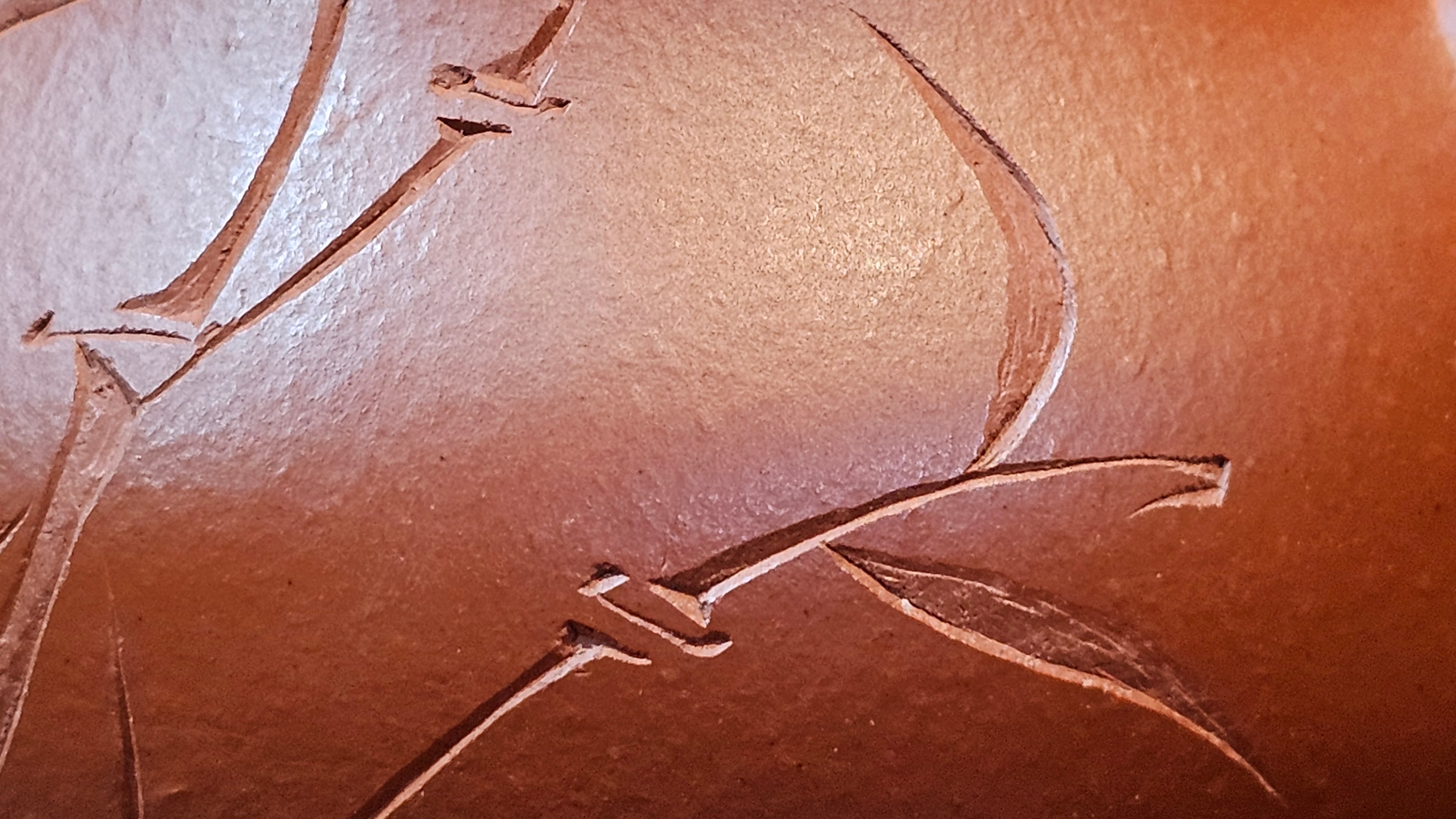 Li Xing 梨形, 169.3ml, Xiao Mei Yao Zhu Ni 小煤窑朱泥 by our Collaborative Craftsman Zhai Yi Yao 翟一耀, 梅花刻绘, Engraving of Bamboo and Calligraphy, by Craftsman Yi De Shu 一德书 ~ Congratulations to!Tea Sommr A.M., 1238hrs 16th August 2025, Padua! Italy🇮🇹!