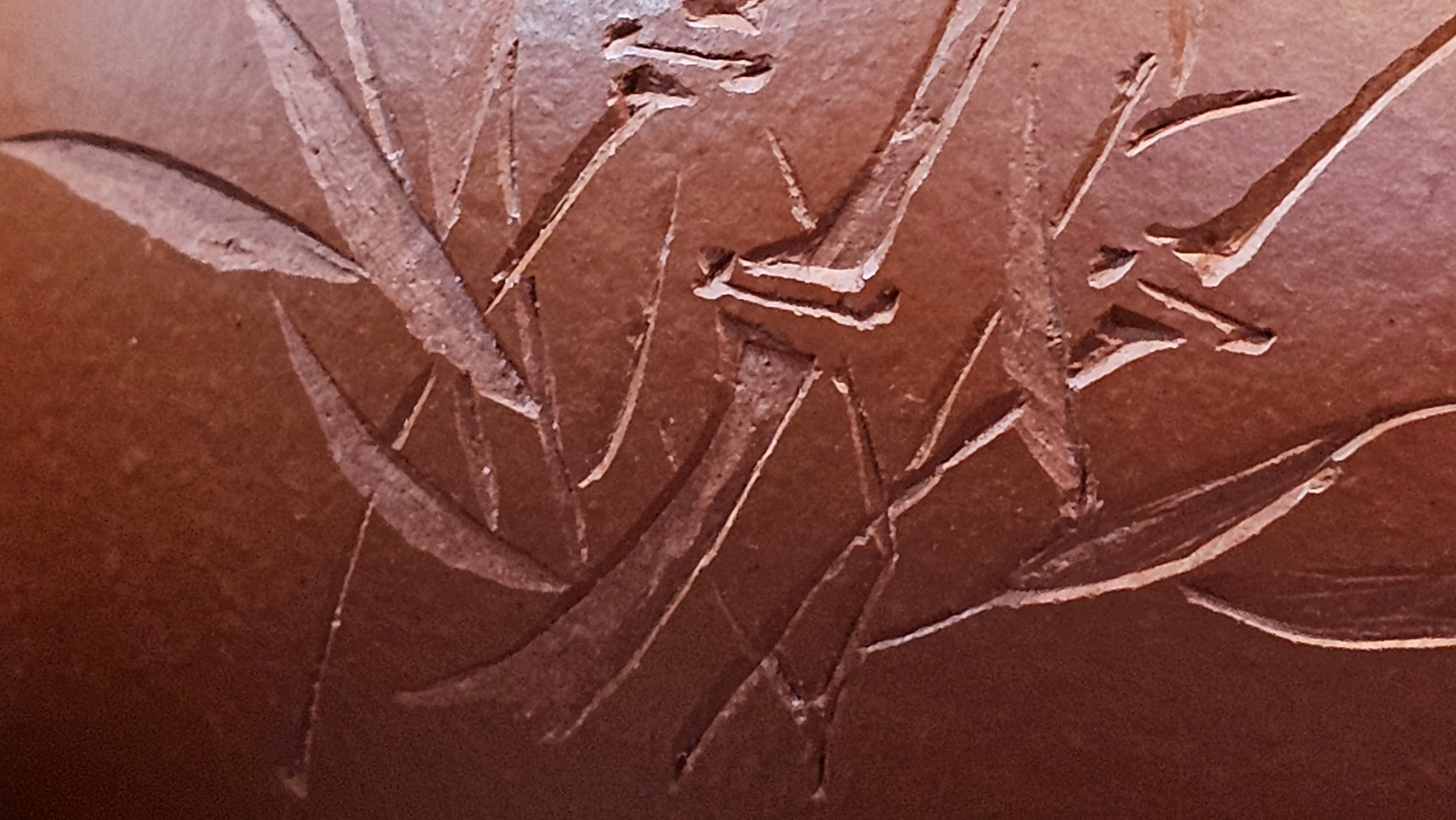 Li Xing 梨形, 169.3ml, Xiao Mei Yao Zhu Ni 小煤窑朱泥 by our Collaborative Craftsman Zhai Yi Yao 翟一耀, 梅花刻绘, Engraving of Bamboo and Calligraphy, by Craftsman Yi De Shu 一德书 ~ Congratulations to!Tea Sommr A.M., 1238hrs 16th August 2025, Padua! Italy🇮🇹!