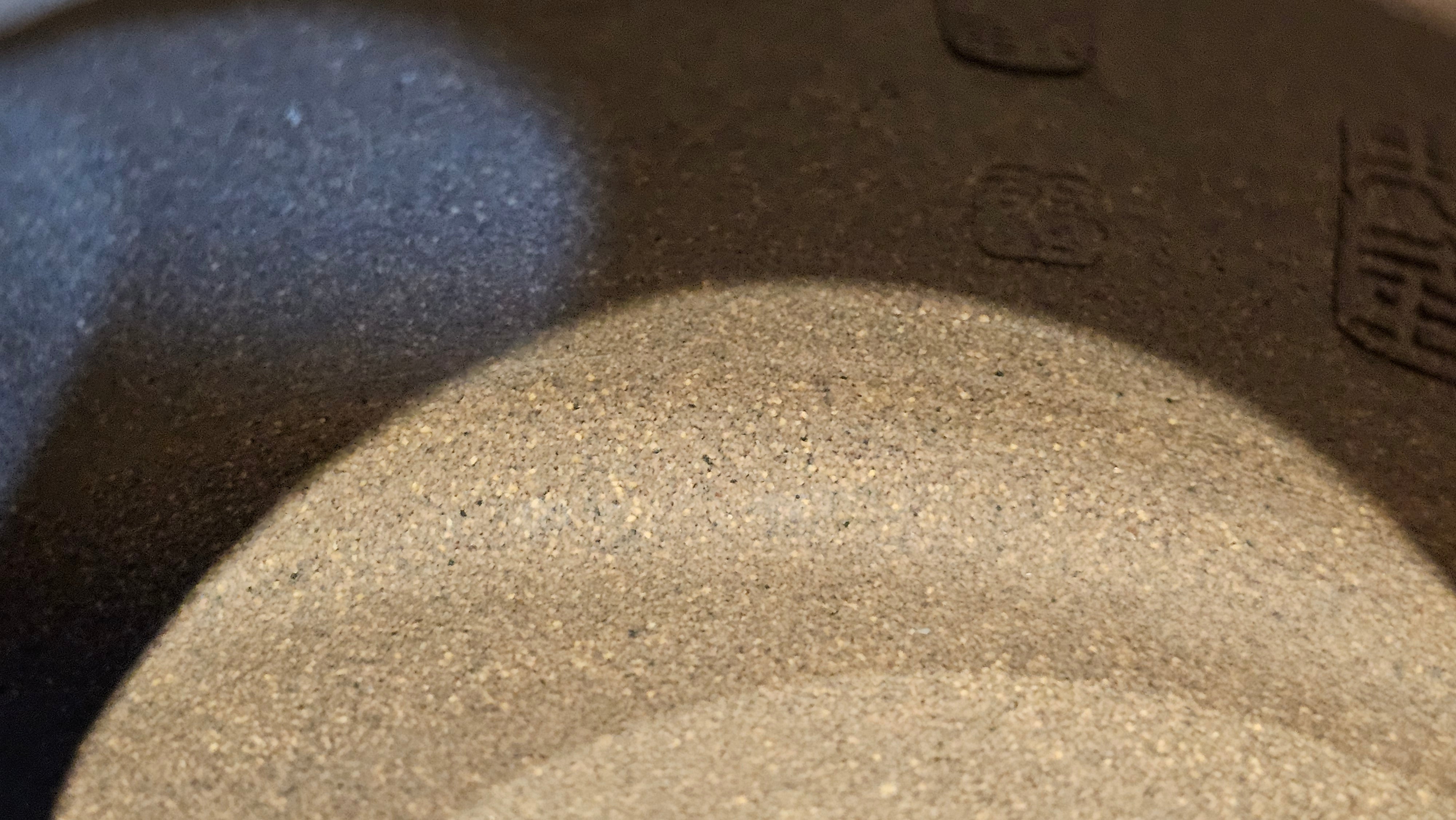 Ban Yue Hu《半月壶》~ "Half Moon Pot", 140.8ml, Qing Hui Duan 青灰段泥, by our Craftsman Zhang Huan 张欢, "Qing Gong Tu" 清供图 Engraving by Craftsman Nan Shan Lao Ren 南山老人 ~ Congratulations to Ms M.L.! 0831hrs 10th August 2025! Phoenix, AZ!