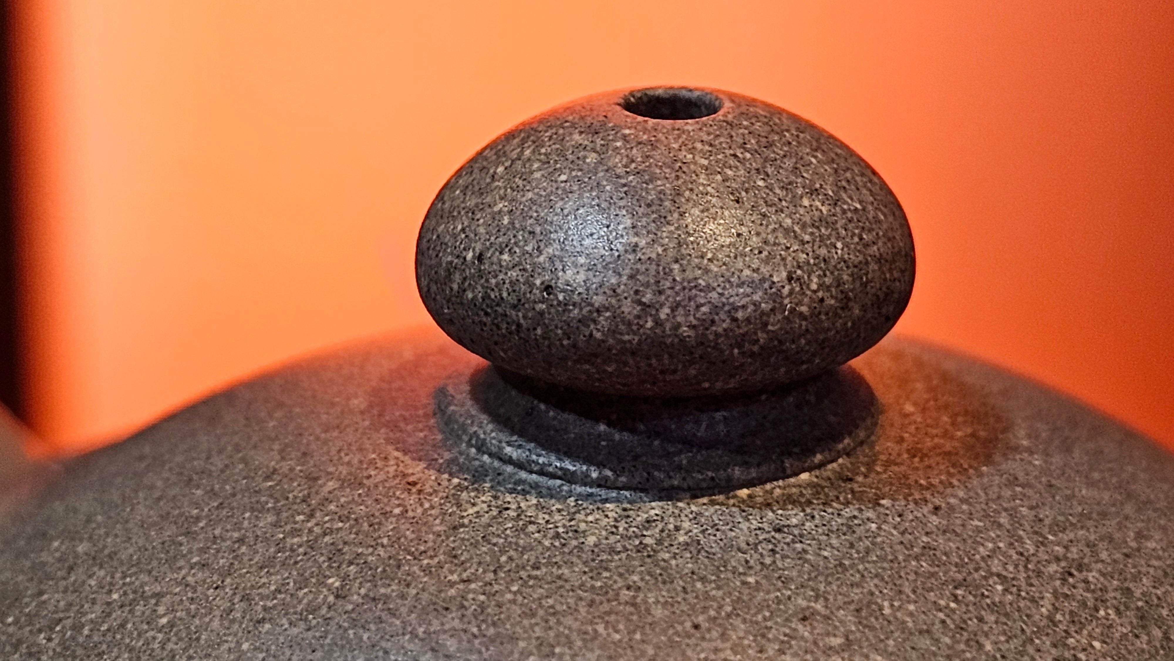 Ban Yue Hu《半月壶》~ "Half Moon Pot", 136.8ml, Qing Hui Duan 青灰段泥, by our Craftsman Zhang Huan 张欢, "Qing Gong Tu" 清供图 Engraving by Craftsman Nan Shan Lao Ren 南山老人 ~ Congratulations to Ms J.C.! 1243hrs 10th August 2025, Los Angeles, CA!