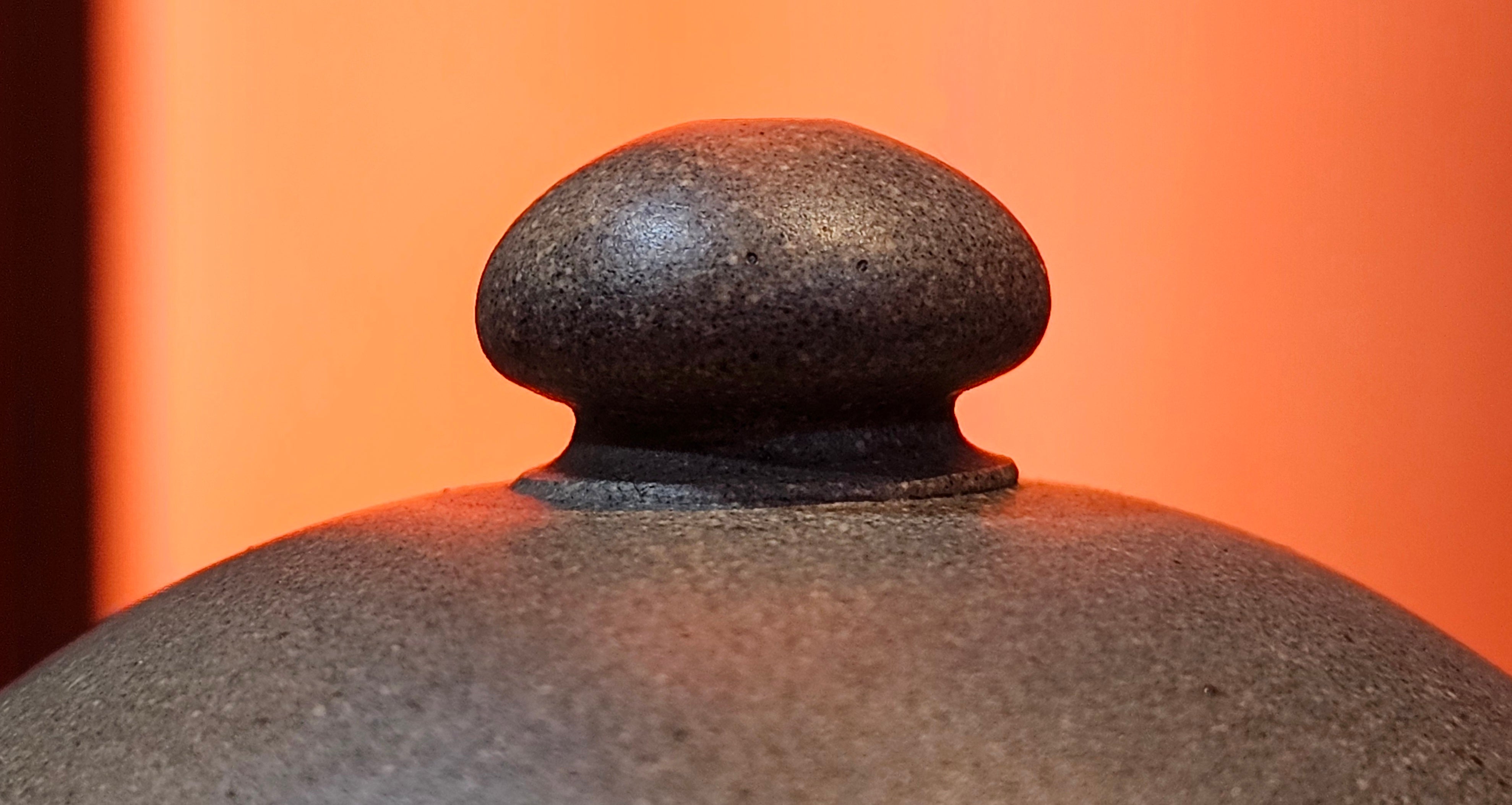 Ban Yue Hu《半月壶》~ "Half Moon Pot", 136.8ml, Qing Hui Duan 青灰段泥, by our Craftsman Zhang Huan 张欢, "Qing Gong Tu" 清供图 Engraving by Craftsman Nan Shan Lao Ren 南山老人 ~ Congratulations to Ms J.C.! 1243hrs 10th August 2025, Los Angeles, CA!