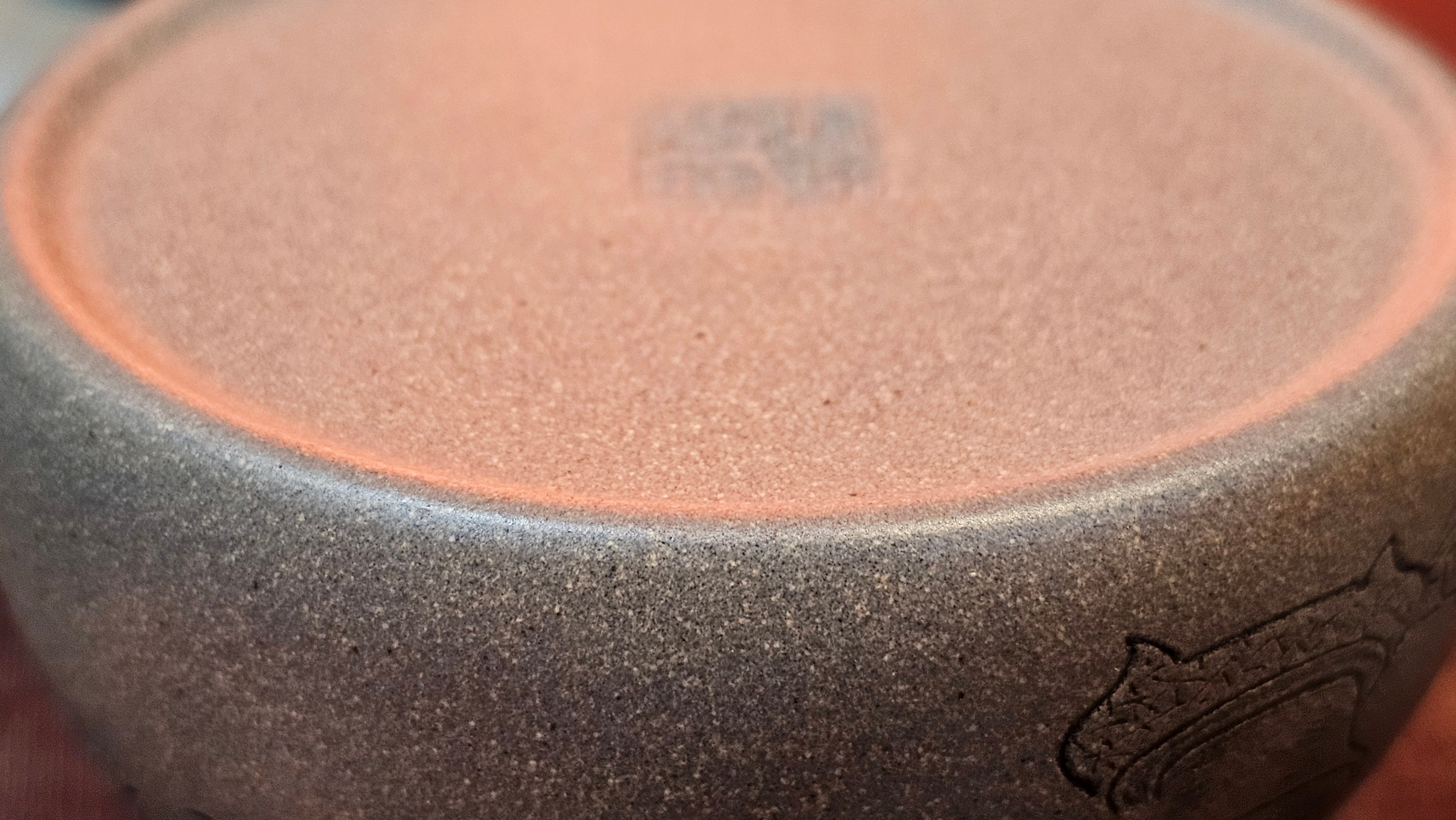 Ban Yue Hu《半月壶》~ "Half Moon Pot", 136.8ml, Qing Hui Duan 青灰段泥, by our Craftsman Zhang Huan 张欢, "Qing Gong Tu" 清供图 Engraving by Craftsman Nan Shan Lao Ren 南山老人 ~ Congratulations to Ms J.C.! 1243hrs 10th August 2025, Los Angeles, CA!