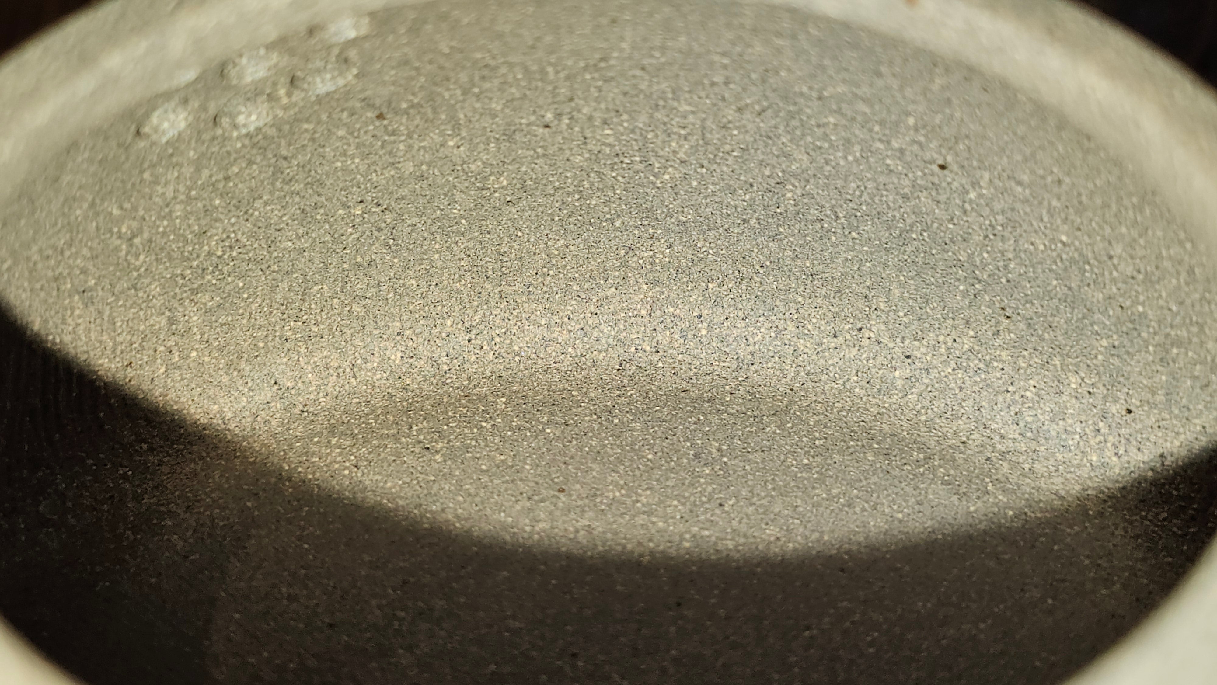 Ban Yue Hu《半月壶》~ "Half Moon Pot", 136.8ml, Qing Hui Duan 青灰段泥, by our Craftsman Zhang Huan 张欢, "Qing Gong Tu" 清供图 Engraving by Craftsman Nan Shan Lao Ren 南山老人 ~ Congratulations to Ms J.C.! 1243hrs 10th August 2025, Los Angeles, CA!