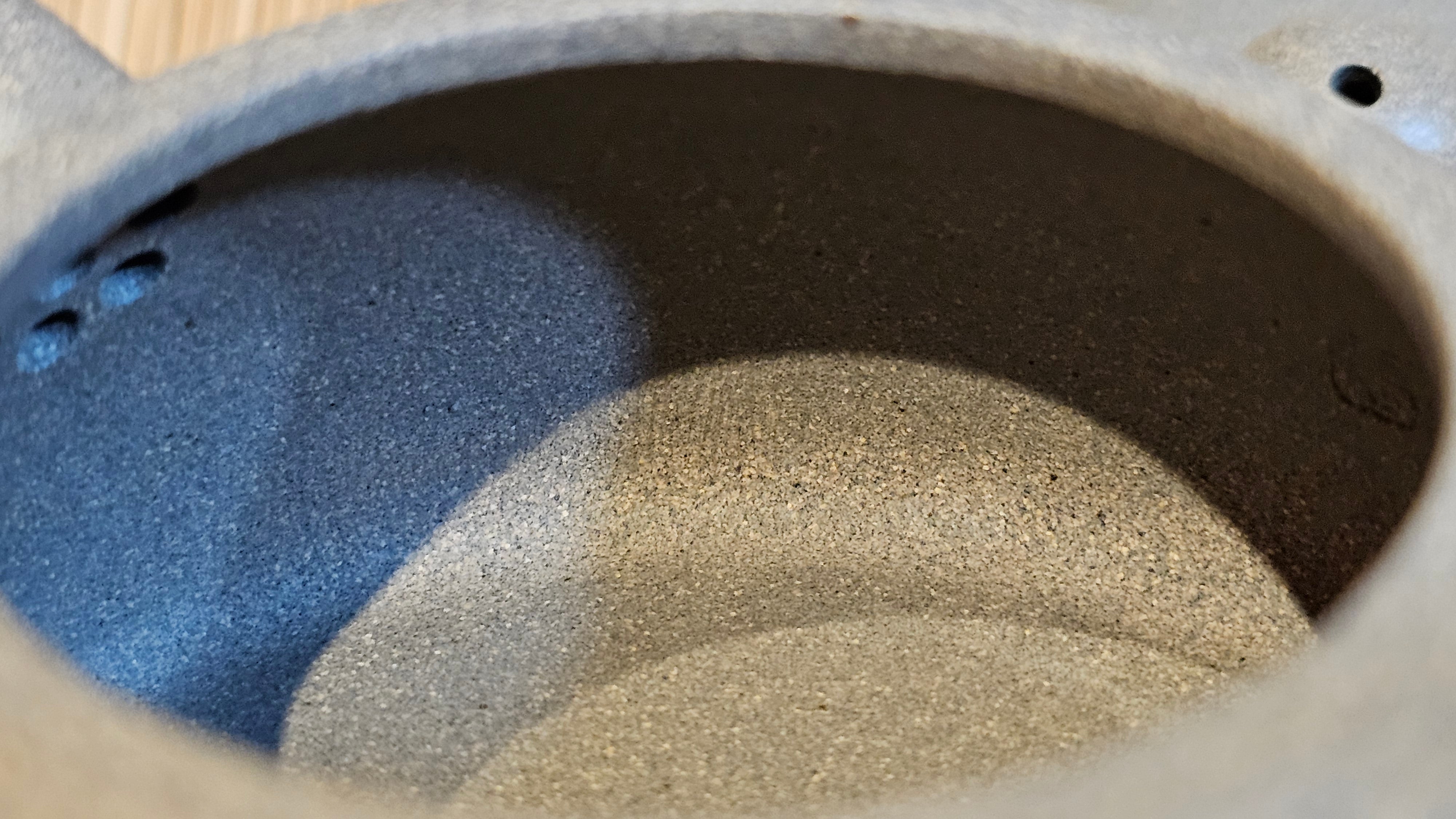 Ban Yue Hu《半月壶》~ "Half Moon Pot", 136.8ml, Qing Hui Duan 青灰段泥, by our Craftsman Zhang Huan 张欢, "Qing Gong Tu" 清供图 Engraving by Craftsman Nan Shan Lao Ren 南山老人 ~ Congratulations to Ms J.C.! 1243hrs 10th August 2025, Los Angeles, CA!