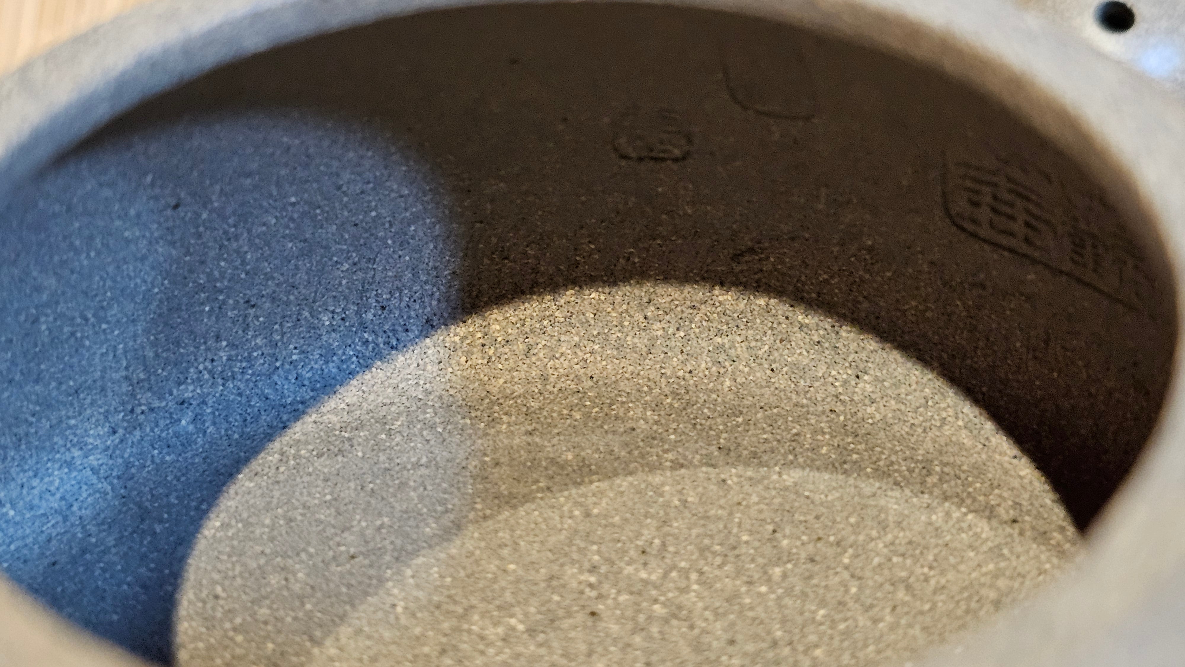 Ban Yue Hu《半月壶》~ "Half Moon Pot", 136.8ml, Qing Hui Duan 青灰段泥, by our Craftsman Zhang Huan 张欢, "Qing Gong Tu" 清供图 Engraving by Craftsman Nan Shan Lao Ren 南山老人 ~ Congratulations to Ms J.C.! 1243hrs 10th August 2025, Los Angeles, CA!