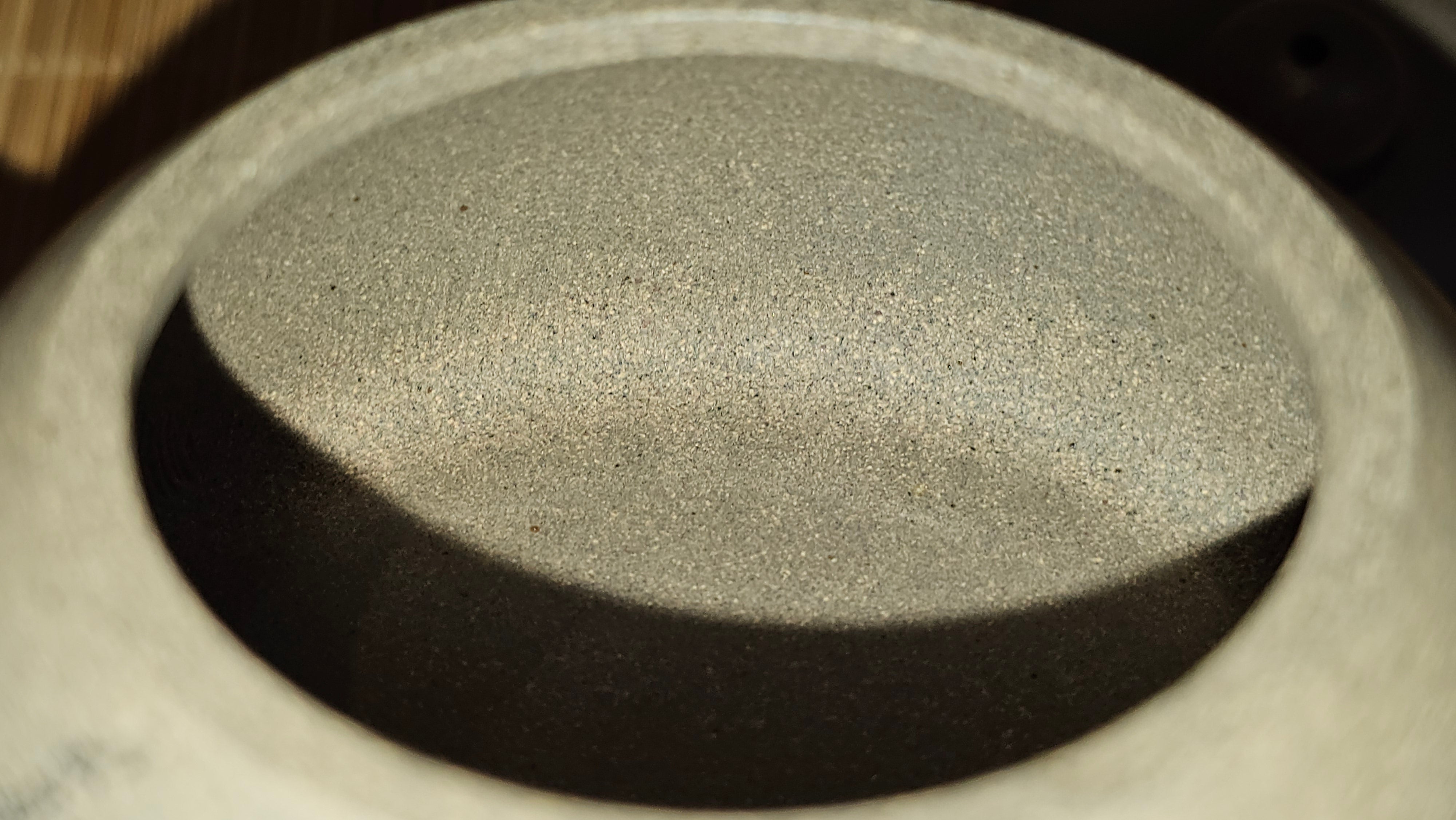 Ban Yue Hu《半月壶》~ "Half Moon Pot", 136.8ml, Qing Hui Duan 青灰段泥, by our Craftsman Zhang Huan 张欢, "Qing Gong Tu" 清供图 Engraving by Craftsman Nan Shan Lao Ren 南山老人 ~ Congratulations to Ms J.C.! 1243hrs 10th August 2025, Los Angeles, CA!