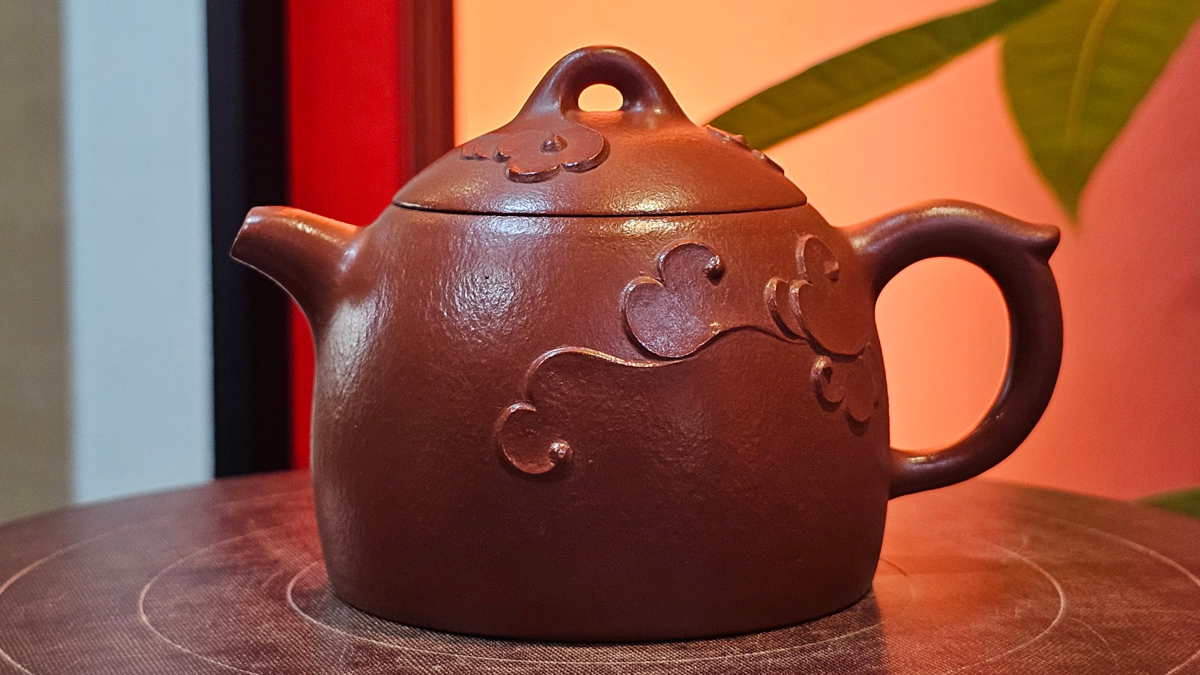 時代 くりぬき盆 遊鳥雲松紋 在銘 遊鳥雲松紋 時代 くりぬき盆 在銘