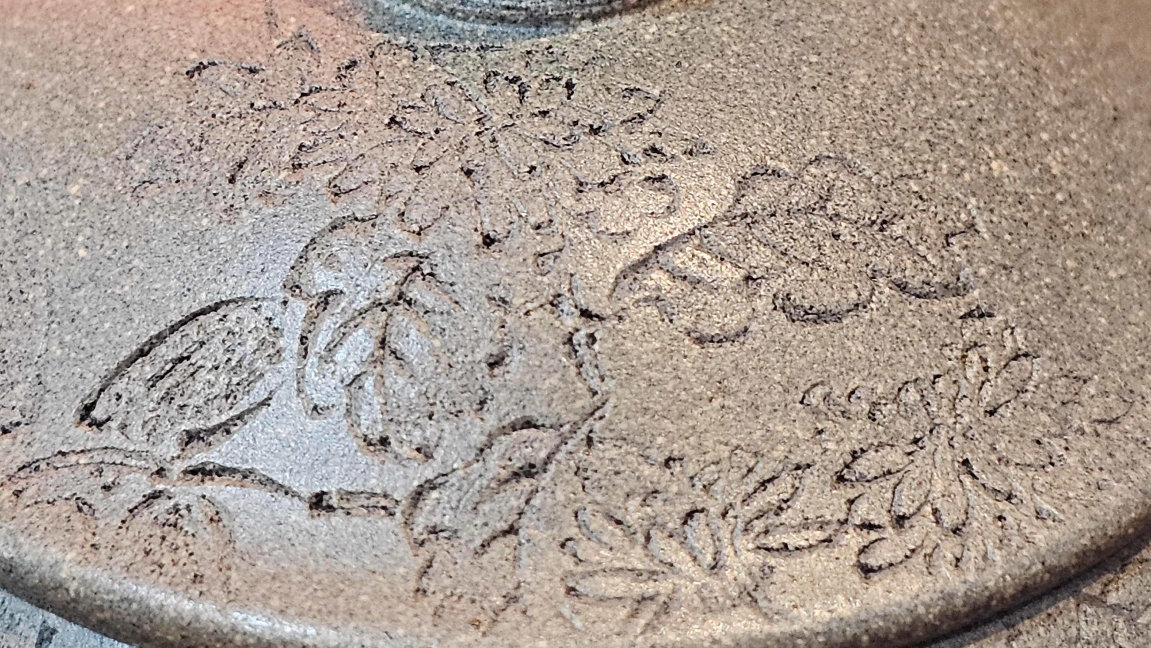 Ban Yue Hu《半月壶》~ "Half Moon Pot", 133.7ml, Qing Hui Duan 青灰段泥, by our Craftsman Zhang Huan 张欢, "Qing Gong Tu" 清供图 Engraving by Craftsman Nan Shan Lao Ren 南山老人 ~!Congratulations to Mr J.S.! 1114hrs 15th August 2025, Chicago, IL!