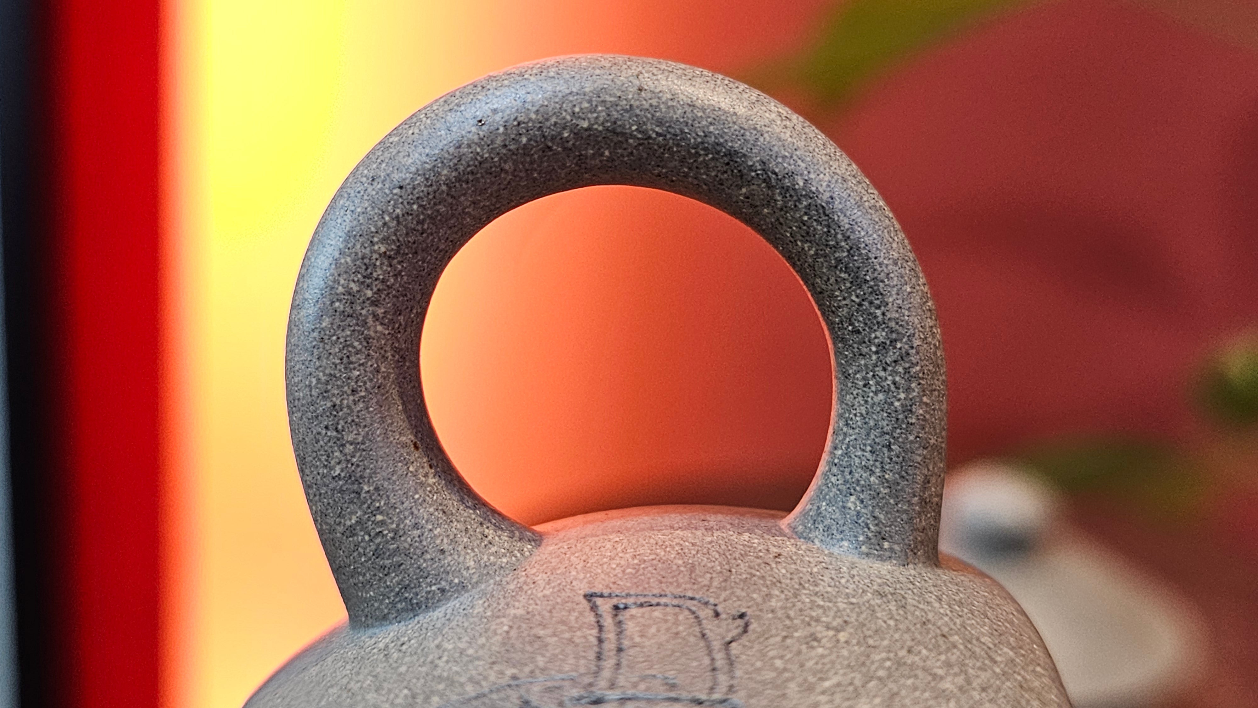 Ban Yue Hu《半月壶》~ "Half Moon Pot", 133.7ml, Qing Hui Duan 青灰段泥, by our Craftsman Zhang Huan 张欢, "Qing Gong Tu" 清供图 Engraving by Craftsman Nan Shan Lao Ren 南山老人 ~!Congratulations to Mr J.S.! 1114hrs 15th August 2025, Chicago, IL!