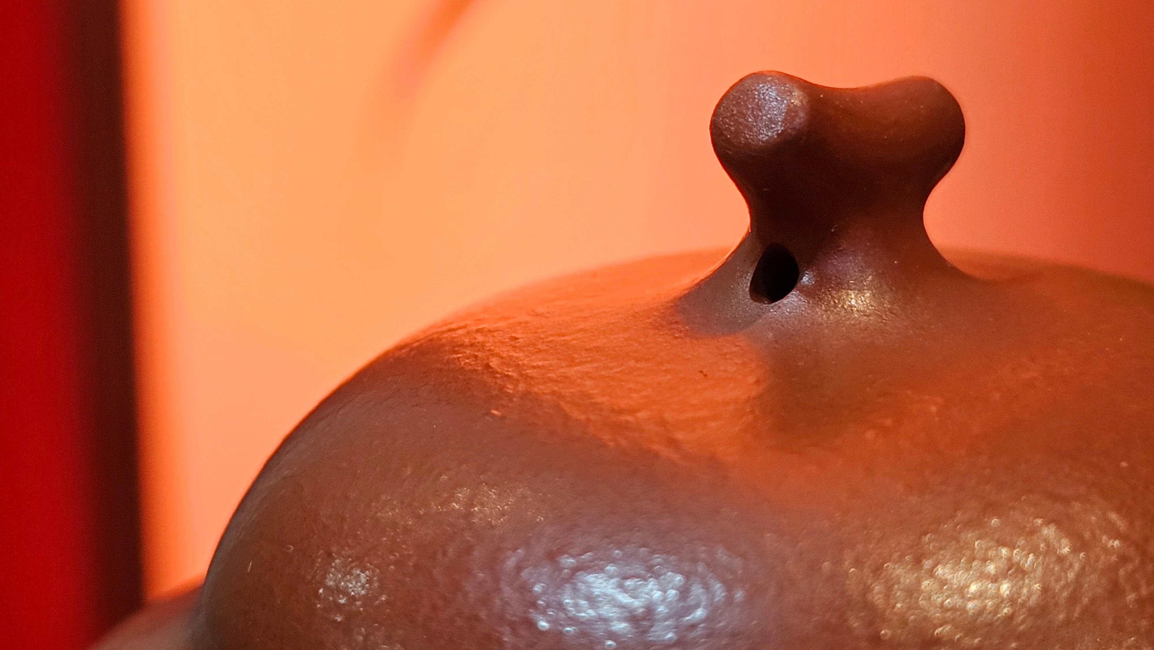 Qie Gua 茄瓜, 132.8ml, Xiao Mei Yao Zhu Ni 小煤窑朱泥,  by our Collaborative Craftsman Wang Hui 王慧, Poem Engraving by Craftsman 一德书 ~ Congratulations!to Mr D.D.! 2153hrs 27th August 2025! Jersey City, NJ!