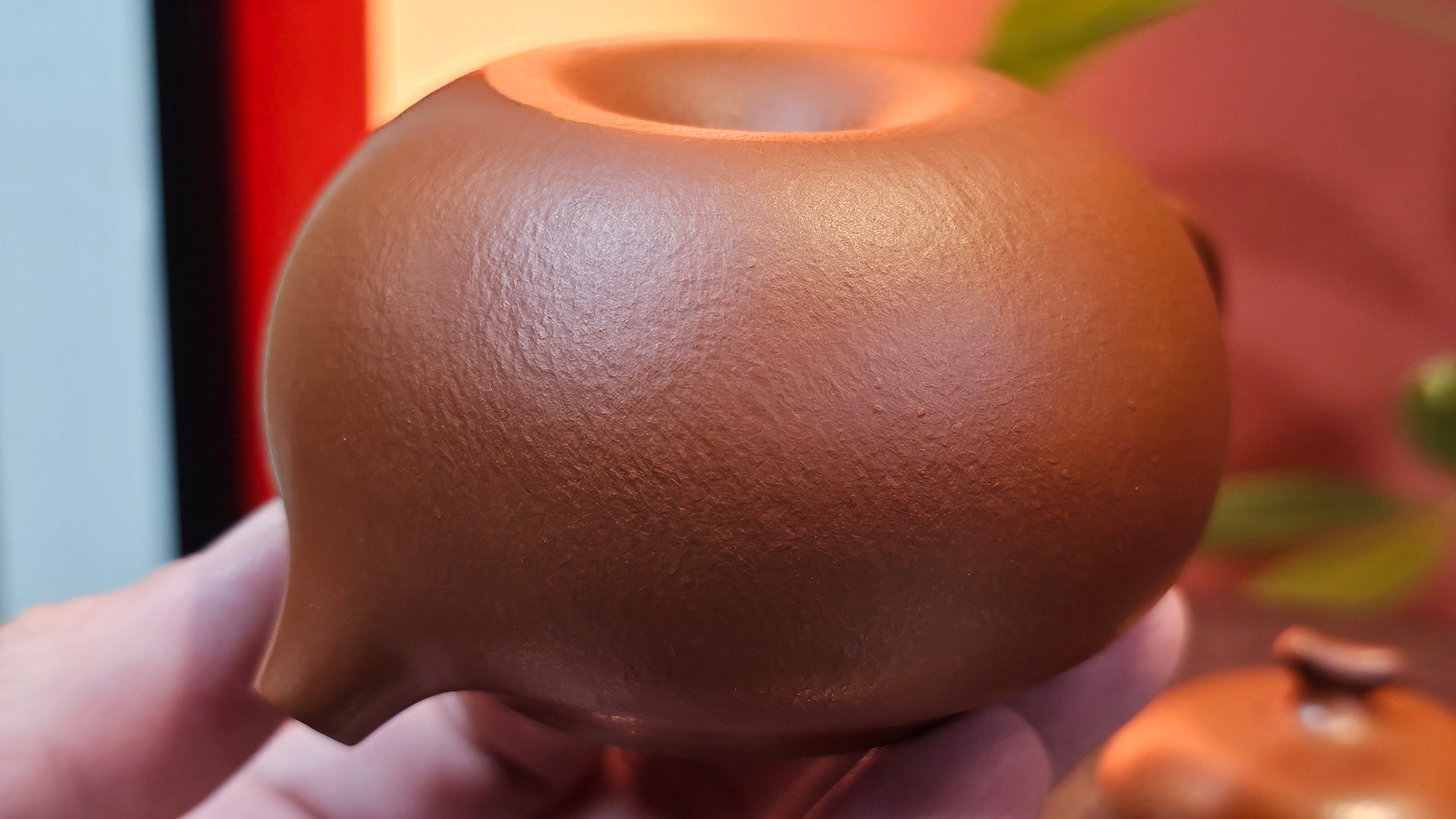 Qie Gua 茄瓜, 132.8ml, Xiao Mei Yao Zhu Ni 小煤窑朱泥,  by our Collaborative Craftsman Wang Hui 王慧, Poem Engraving by Craftsman 一德书 ~ Congratulations!to Mr D.D.! 2153hrs 27th August 2025! Jersey City, NJ!