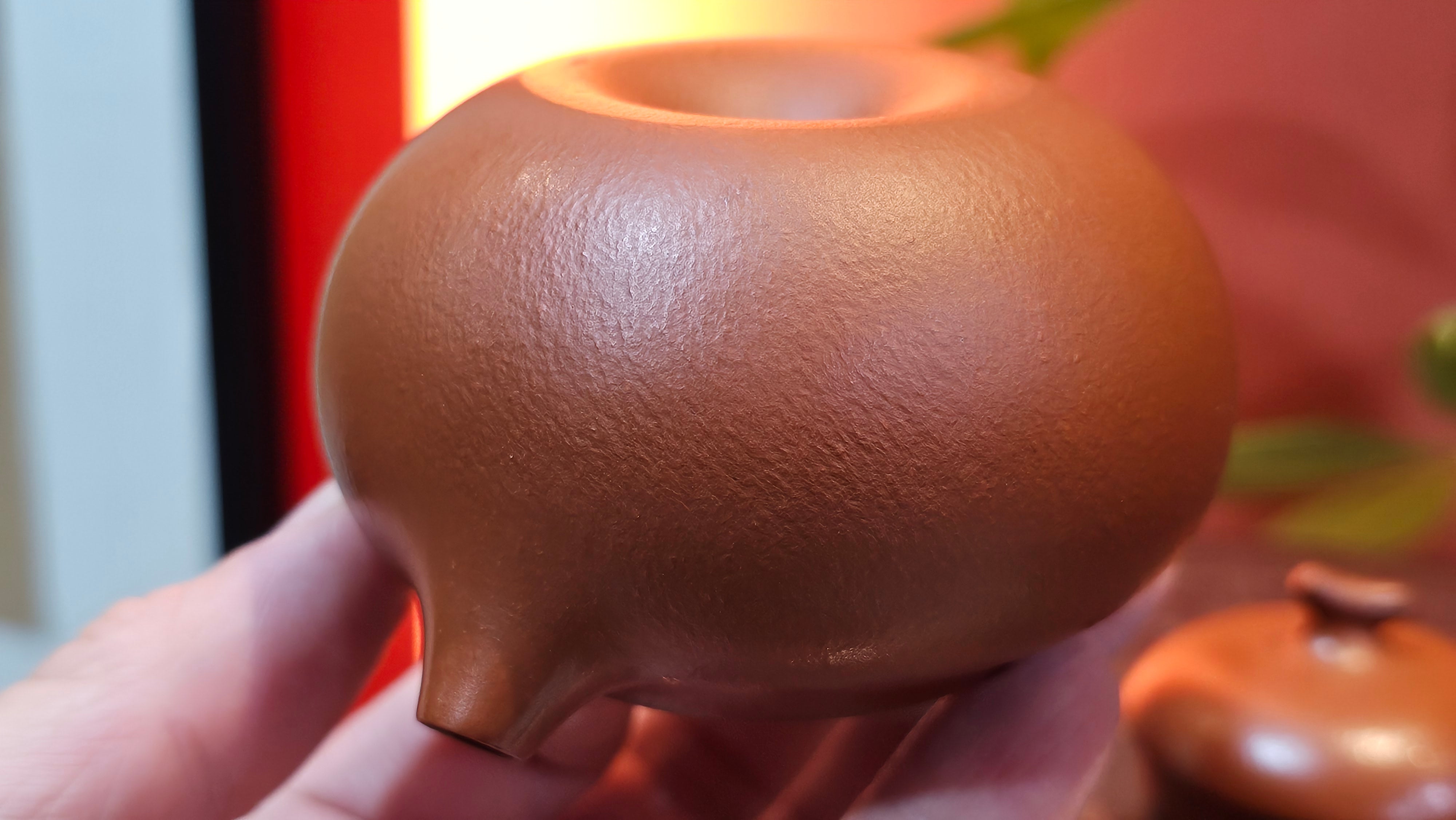 Qie Gua 茄瓜, 132.8ml, Xiao Mei Yao Zhu Ni 小煤窑朱泥,  by our Collaborative Craftsman Wang Hui 王慧, Poem Engraving by Craftsman 一德书 ~ Congratulations!to Mr D.D.! 2153hrs 27th August 2025! Jersey City, NJ!