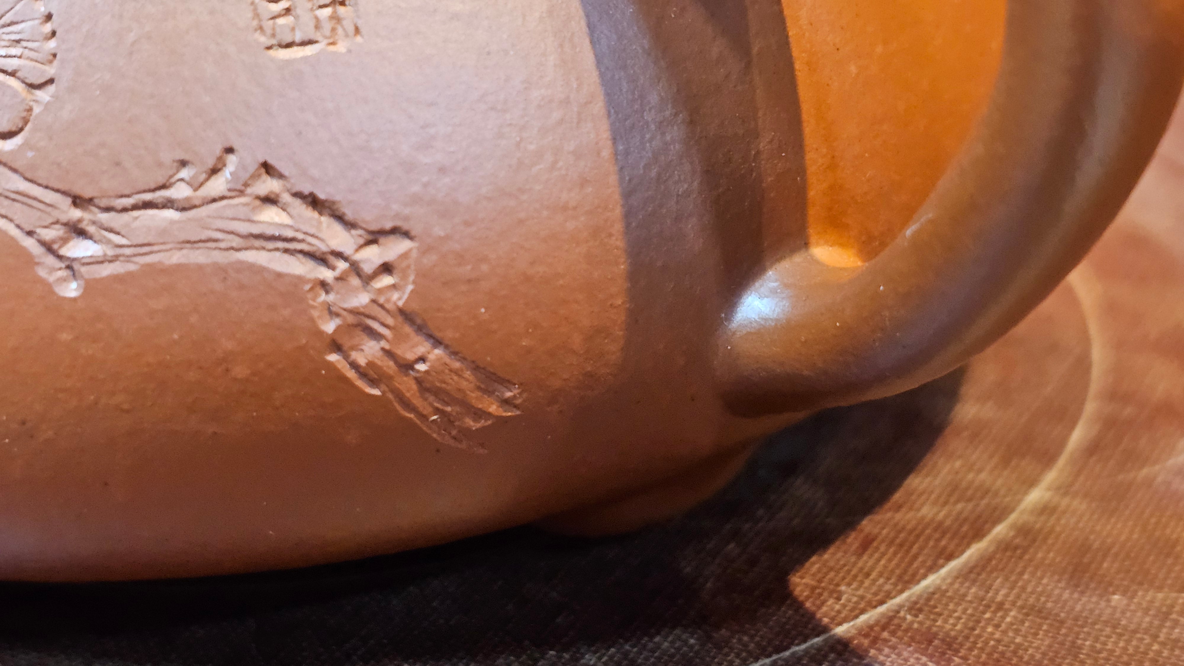 Jing Zhou Shi Piao 景舟石瓢, 257.3ml, Xiao Mei Yao Zhu Ni 小煤窑朱泥, by Craftsman Wang Xing 王兴; "暗香疏影" and Plum Blossoms Engraving by Craftsman Yi De Shu 一德书 ~ Congratulations to Mr K.F.! 1455hrs 17th August 2025, Chamblee, GA!