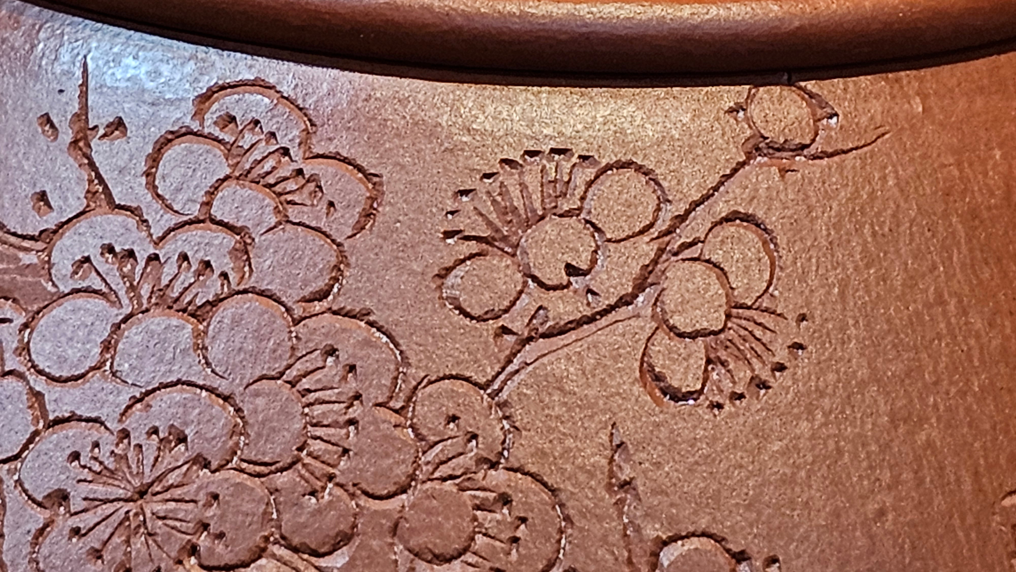 Jing Zhou Shi Piao 景舟石瓢, 257.3ml, Xiao Mei Yao Zhu Ni 小煤窑朱泥, by Craftsman Wang Xing 王兴; "暗香疏影" and Plum Blossoms Engraving by Craftsman Yi De Shu 一德书 ~ Congratulations to Mr K.F.! 1455hrs 17th August 2025, Chamblee, GA!