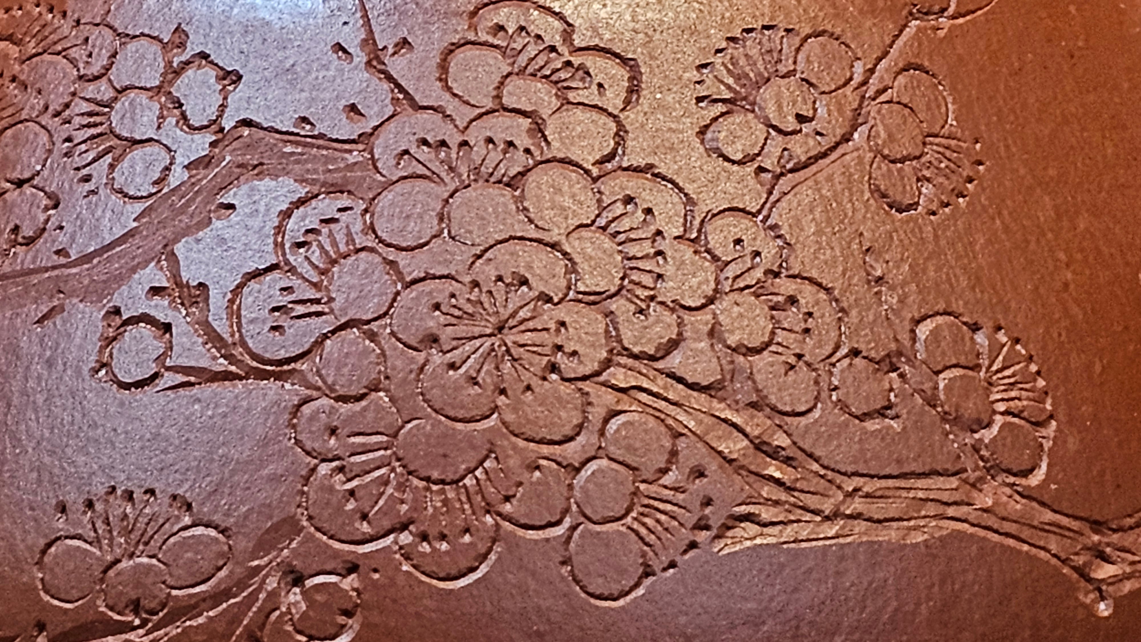 Jing Zhou Shi Piao 景舟石瓢, 257.3ml, Xiao Mei Yao Zhu Ni 小煤窑朱泥, by Craftsman Wang Xing 王兴; "暗香疏影" and Plum Blossoms Engraving by Craftsman Yi De Shu 一德书 ~ Congratulations to Mr K.F.! 1455hrs 17th August 2025, Chamblee, GA!