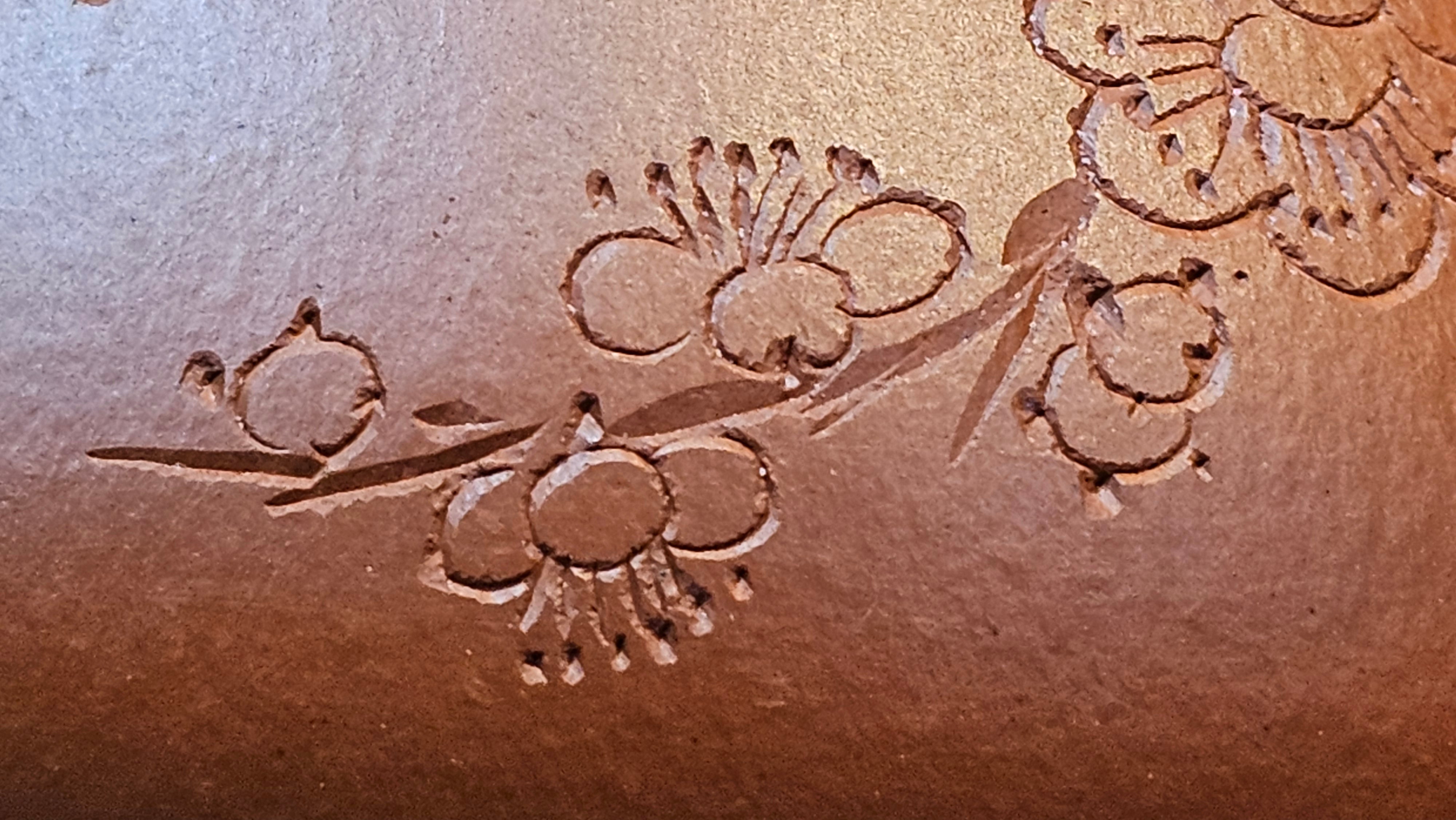 Jing Zhou Shi Piao 景舟石瓢, 257.3ml, Xiao Mei Yao Zhu Ni 小煤窑朱泥, by Craftsman Wang Xing 王兴; "暗香疏影" and Plum Blossoms Engraving by Craftsman Yi De Shu 一德书 ~ Congratulations to Mr K.F.! 1455hrs 17th August 2025, Chamblee, GA!