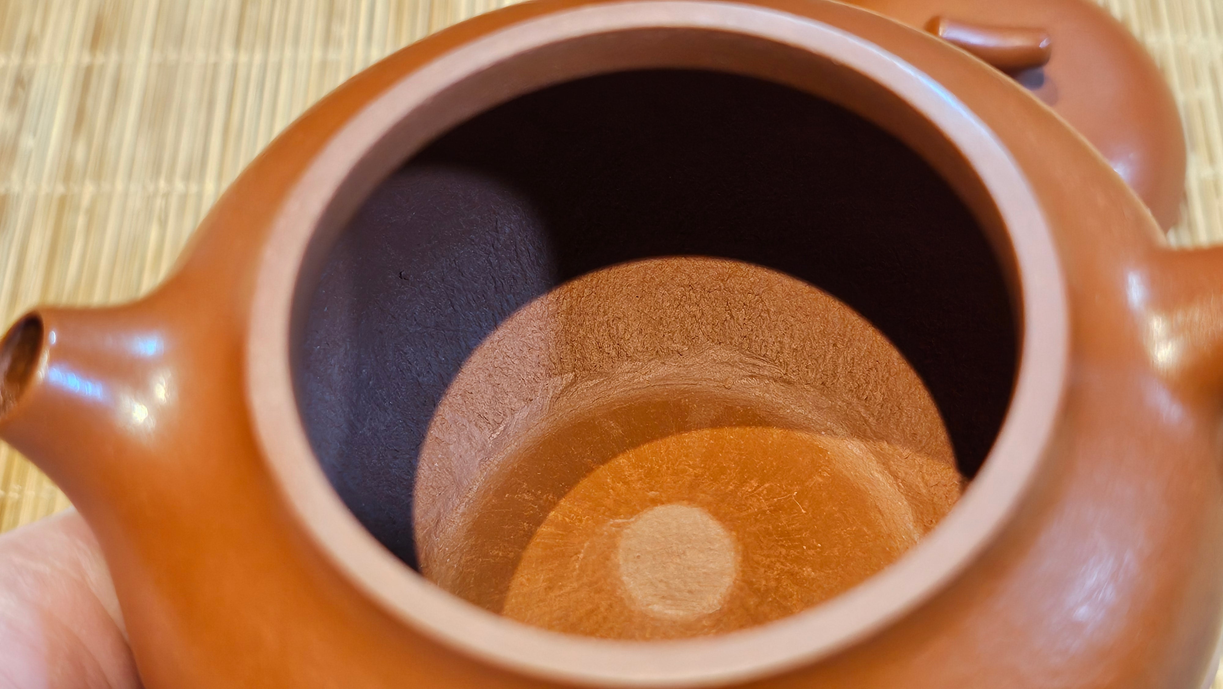 Qie Gua 茄瓜, 132.8ml, Xiao Mei Yao Zhu Ni 小煤窑朱泥,  by our Collaborative Craftsman Wang Hui 王慧, Poem Engraving by Craftsman 一德书 ~ Congratulations!to Mr D.D.! 2153hrs 27th August 2025! Jersey City, NJ!