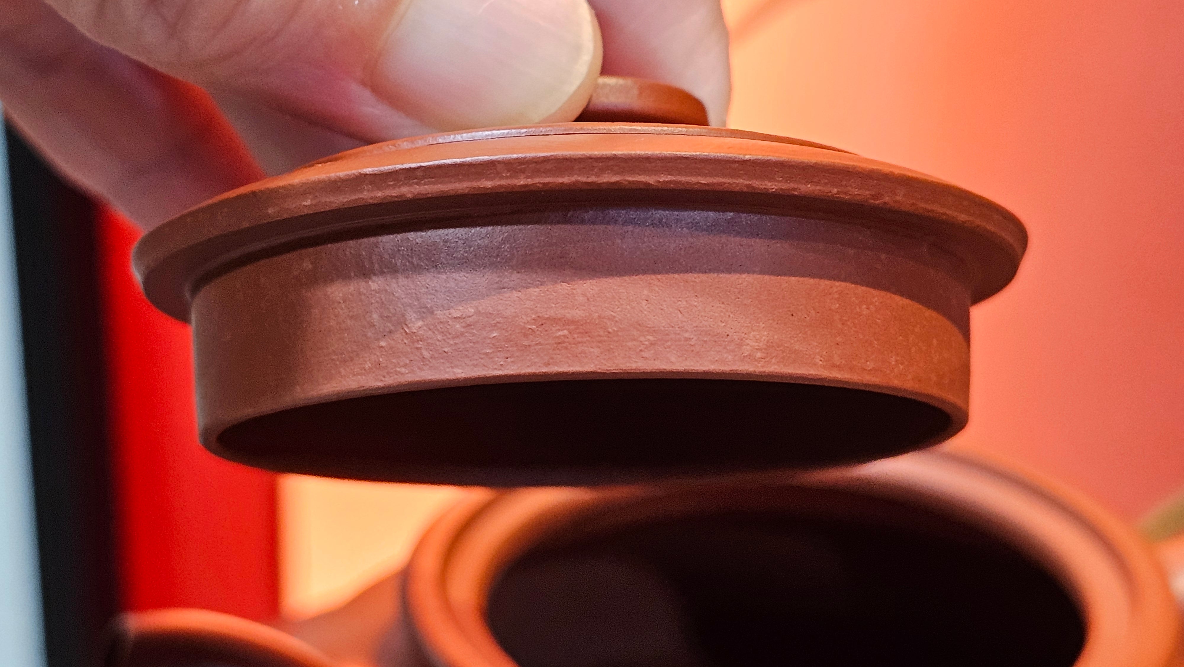 Hua Ting 华庭, 203.8ml (complex, large: 14cm long, 10cm wide), Xiao Mei Yao Zhu Ni 小煤窑朱泥,  by Craftsman Chen Yue Fei 陈跃飞, Engraving by Craftsman Yi De Shu 一德书 ~ Congratulations to Mr T.M.! 1229hrs 11th Sept 2025, Casper, WY!