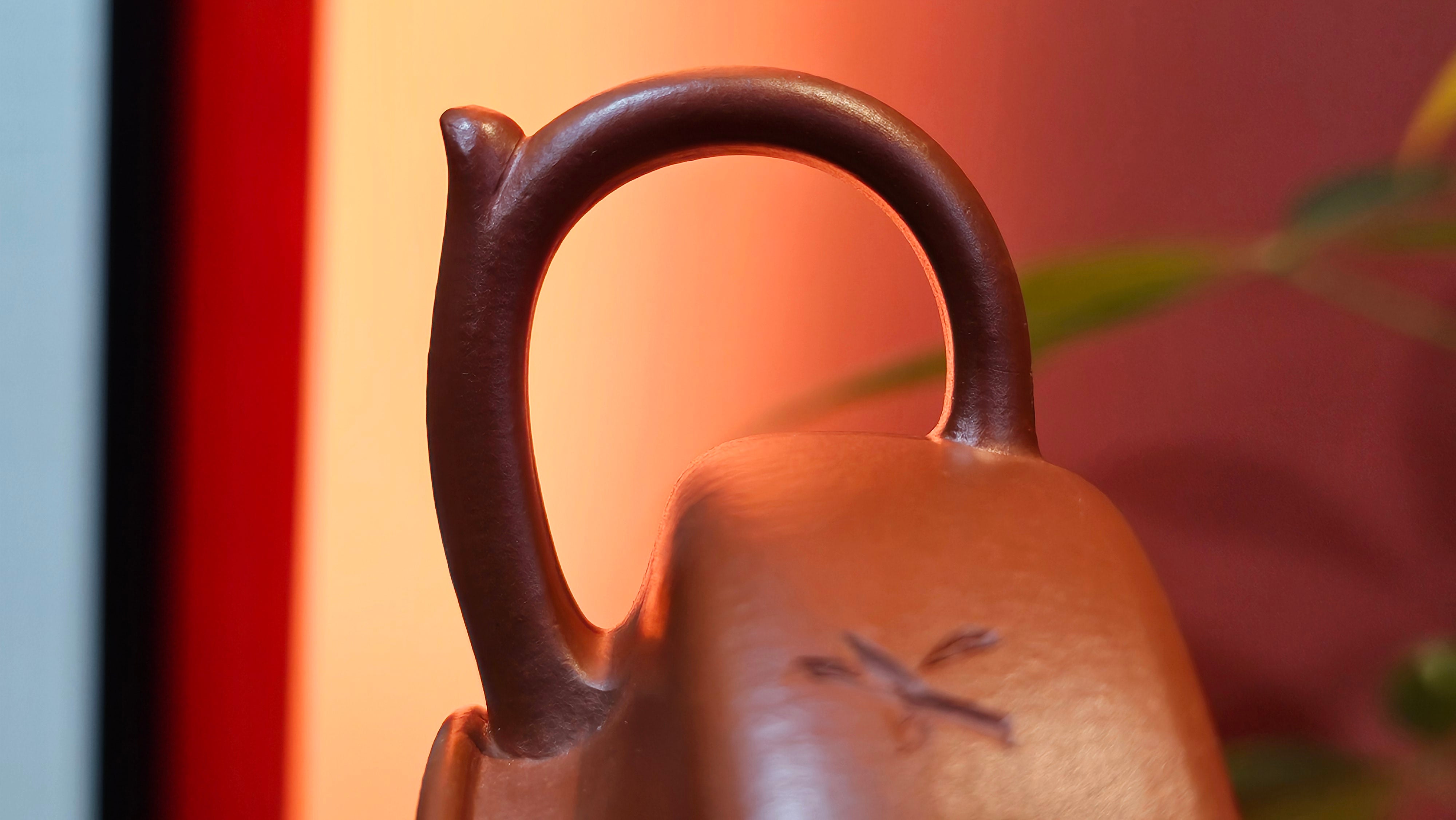 Hua Ting 华庭, 203.8ml (complex, large: 14cm long, 10cm wide), Xiao Mei Yao Zhu Ni 小煤窑朱泥,  by Craftsman Chen Yue Fei 陈跃飞, Engraving by Craftsman Yi De Shu 一德书 ~ Congratulations to Mr T.M.! 1229hrs 11th Sept 2025, Casper, WY!