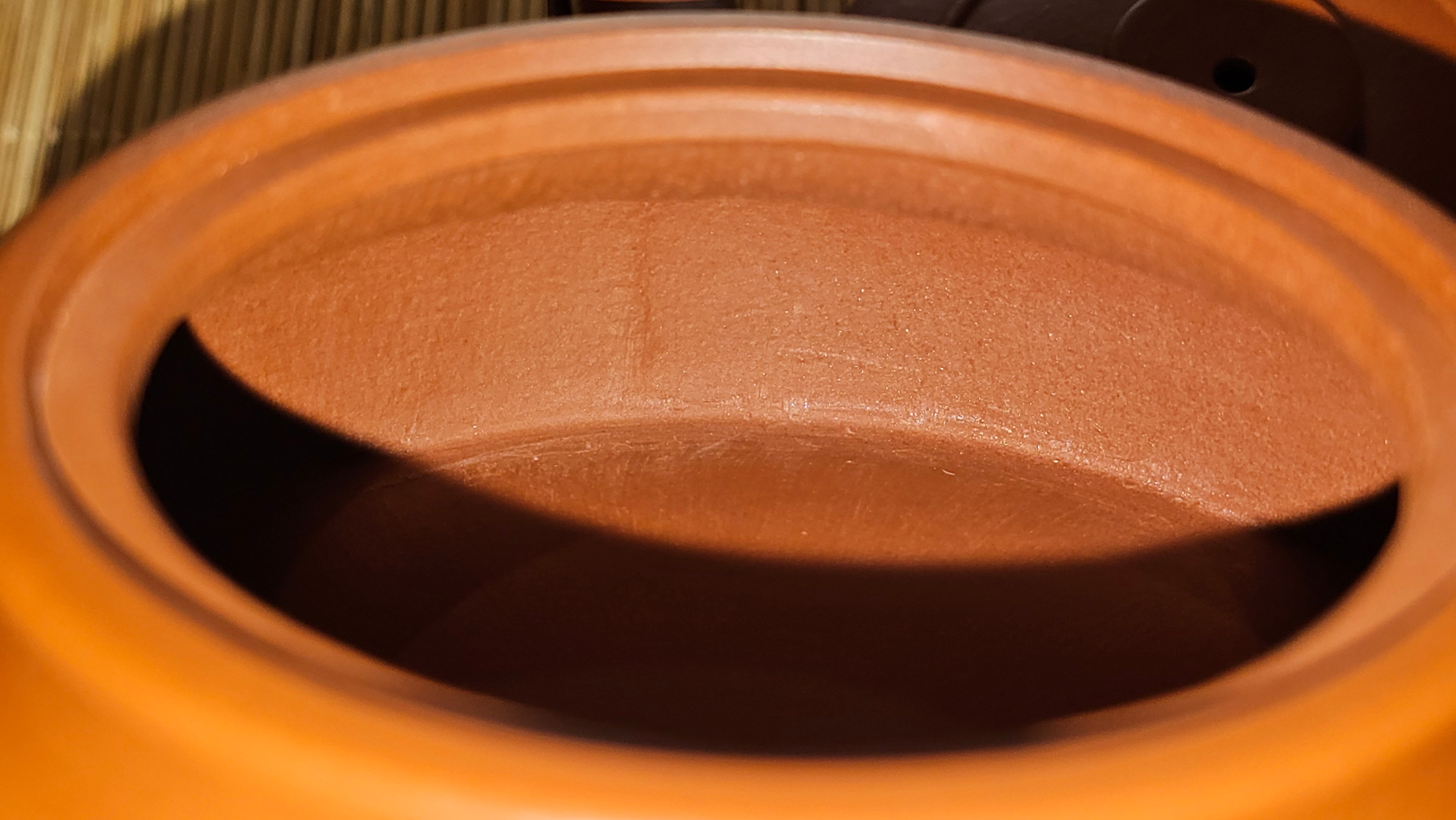 Hua Ting 华庭, 203.8ml (complex, large: 14cm long, 10cm wide), Xiao Mei Yao Zhu Ni 小煤窑朱泥,  by Craftsman Chen Yue Fei 陈跃飞, Engraving by Craftsman Yi De Shu 一德书 ~ Congratulations to Mr T.M.! 1229hrs 11th Sept 2025, Casper, WY!