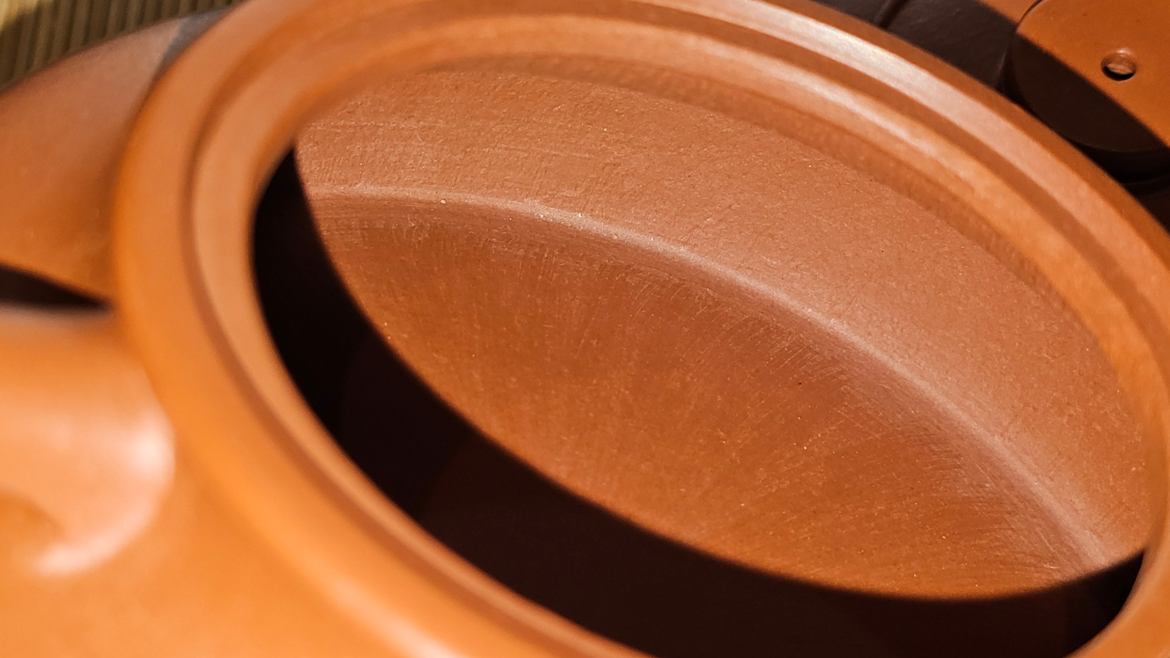 Hua Ting 华庭, 203.8ml (complex, large: 14cm long, 10cm wide), Xiao Mei Yao Zhu Ni 小煤窑朱泥,  by Craftsman Chen Yue Fei 陈跃飞, Engraving by Craftsman Yi De Shu 一德书 ~ Congratulations to Mr T.M.! 1229hrs 11th Sept 2025, Casper, WY!