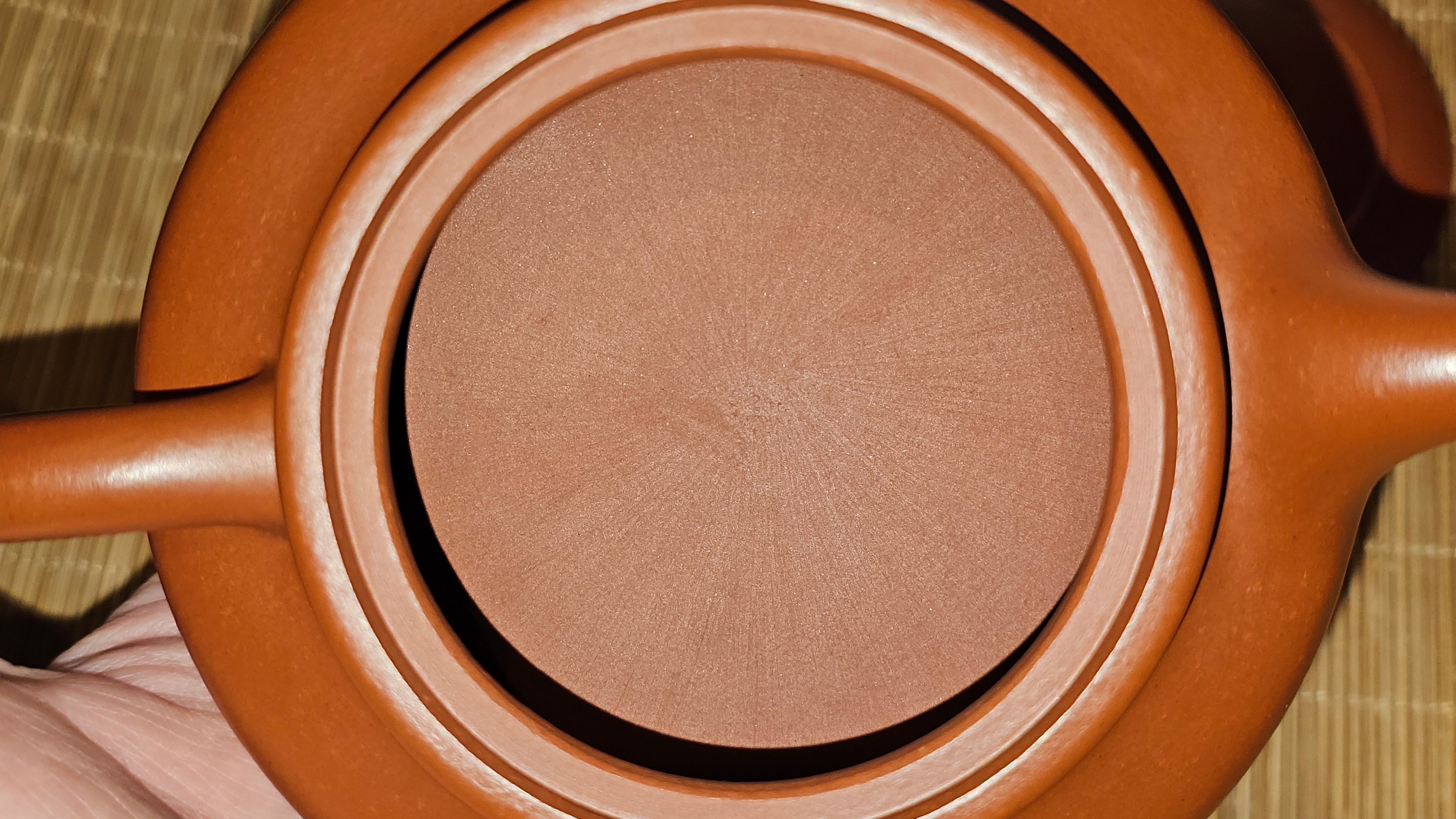 Hua Ting 华庭, 203.8ml (complex, large: 14cm long, 10cm wide), Xiao Mei Yao Zhu Ni 小煤窑朱泥,  by Craftsman Chen Yue Fei 陈跃飞, Engraving by Craftsman Yi De Shu 一德书 ~ Congratulations to Mr T.M.! 1229hrs 11th Sept 2025, Casper, WY!