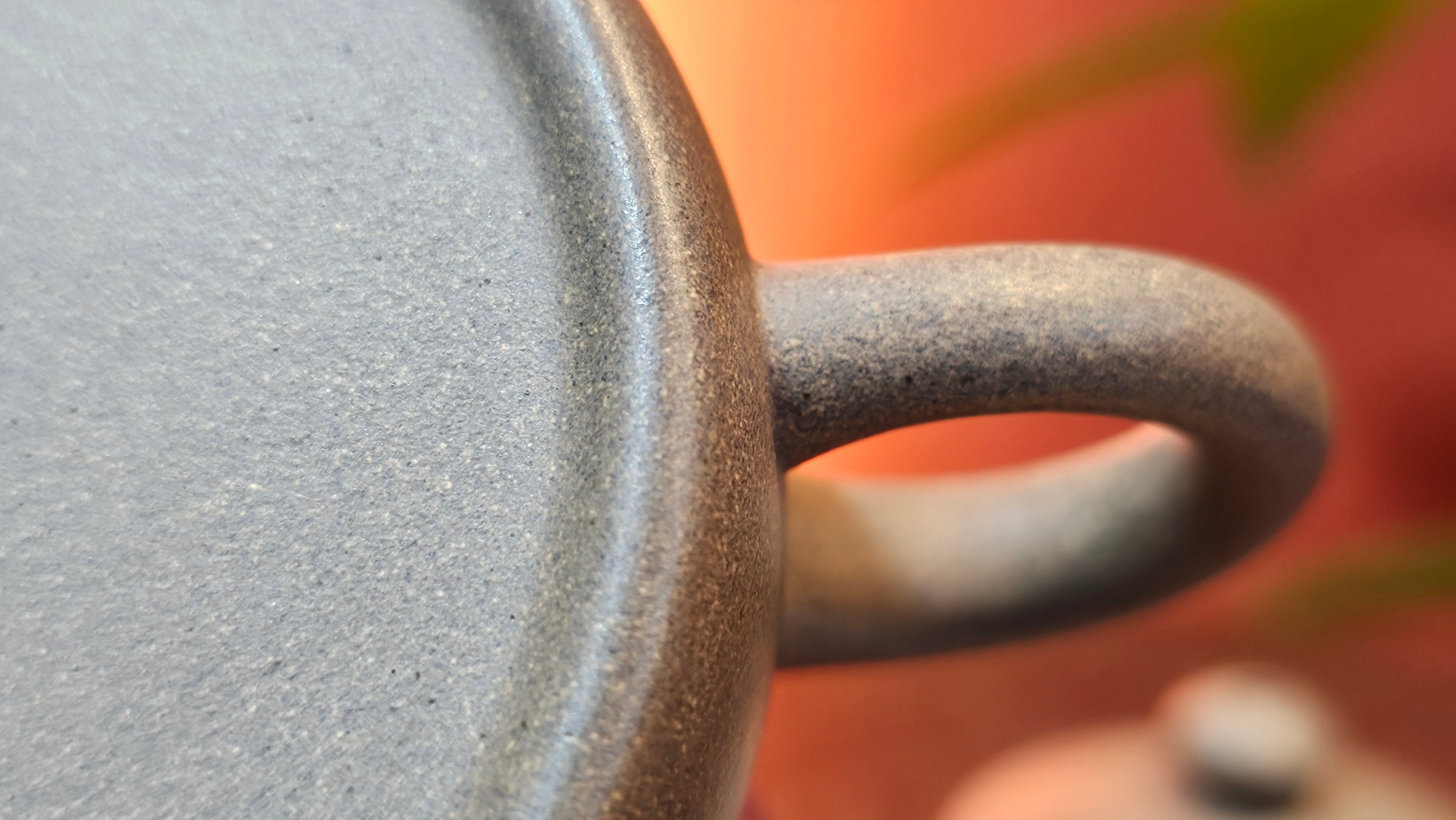 Ban Yue Hu《半月壶》~ "Half Moon Pot", 138.3ml, Qing Hui Duan 青灰段泥, by our Craftsman Zhang Huan 张欢, "Qing Gong Tu" Engraving by Craftsman Nan Shan Lao Ren 南山老人 ~ Congrats to!Tea Sommr A.M., 2054hrs 22nd August 2025, Padua! Italy🇮🇹.