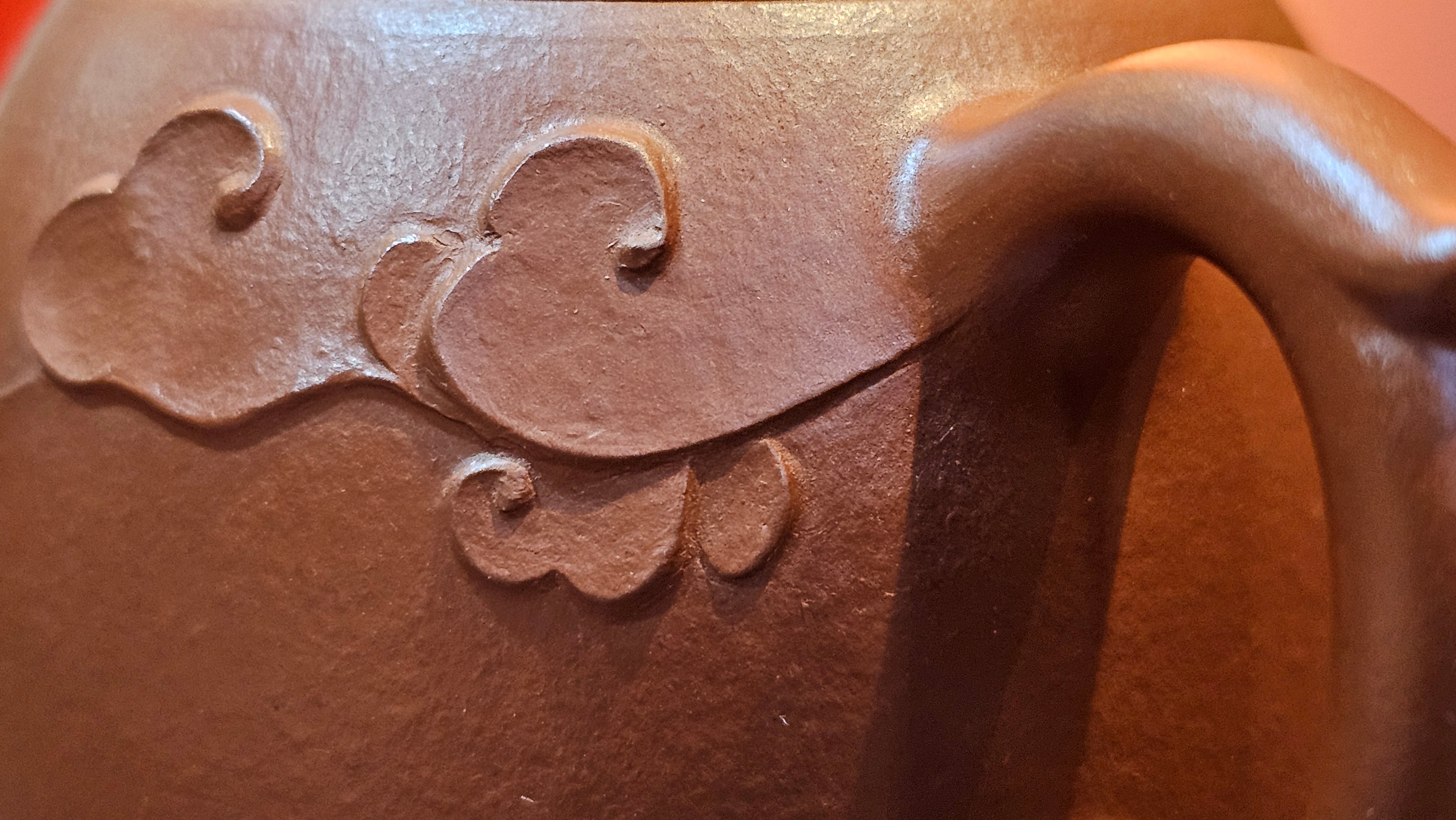 Mini! Qin Quan 秦权, with Oriental Clouds Embellishments 云朵贴花工艺, 114.6ml, Xiao Mei Yao Zhu Ni 小煤窑朱泥, by Craftsman Chen Yue Fei 陈跃飞 ~ Congratulations to Prof K.D.! 1124hrs 11th Sept 2025, San Jose! CA.