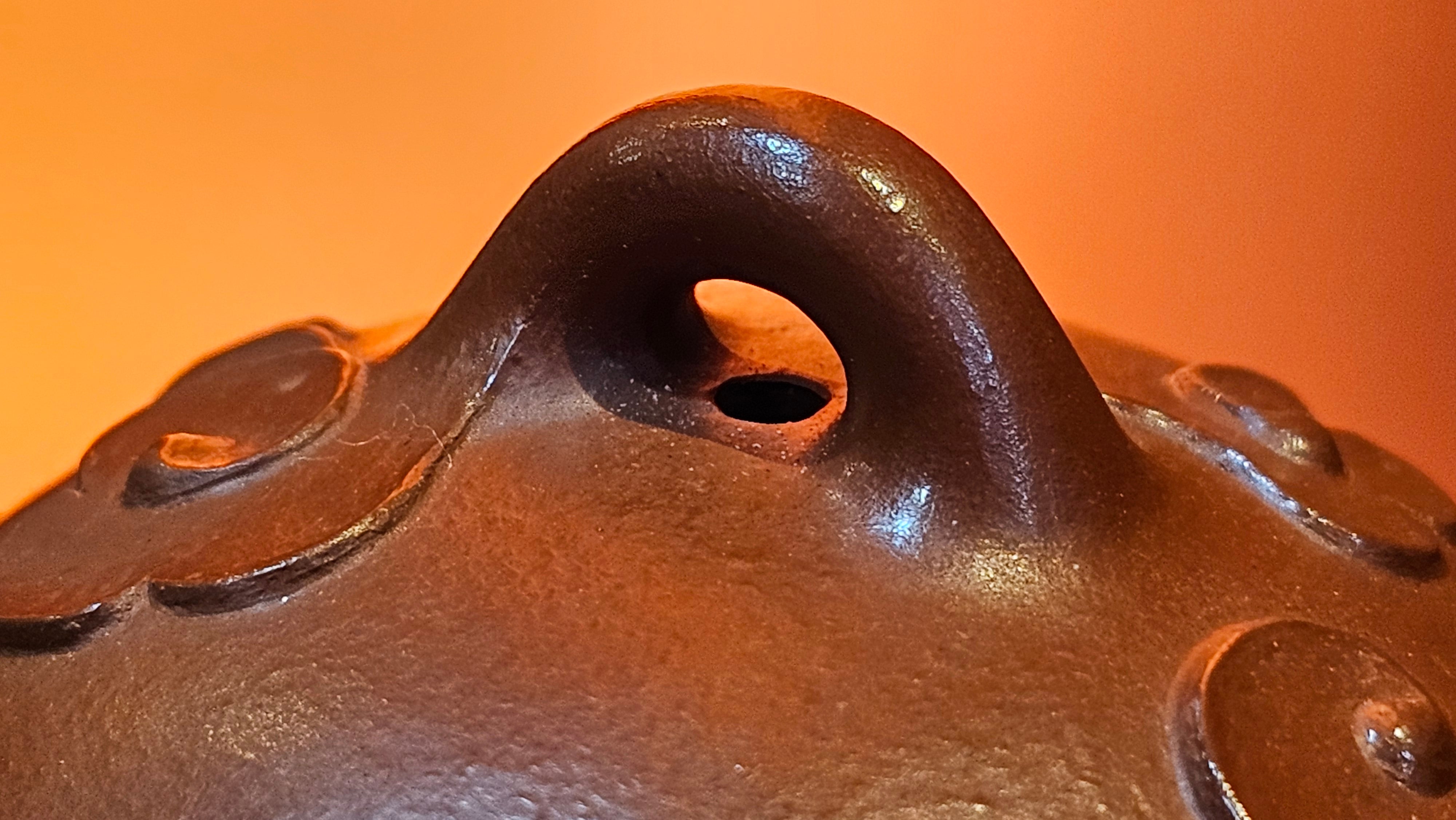 Mini! Qin Quan 秦权, with Oriental Clouds Embellishments 云朵贴花工艺, 114.6ml, Xiao Mei Yao Zhu Ni 小煤窑朱泥, by Craftsman Chen Yue Fei 陈跃飞 ~ Congratulations to Prof K.D.! 1124hrs 11th Sept 2025, San Jose! CA.