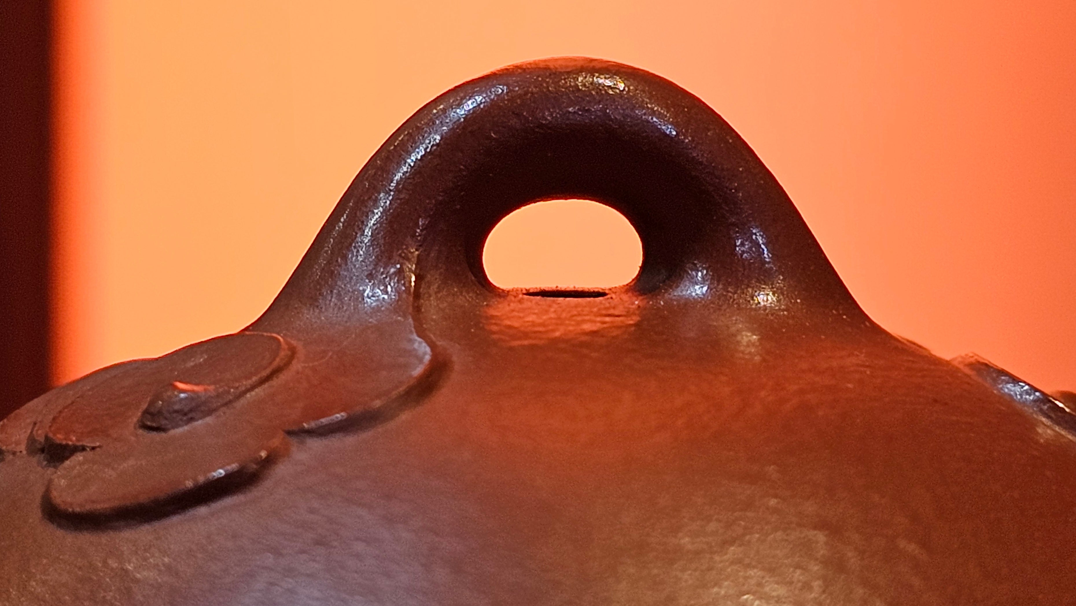 Mini! Qin Quan 秦权, with Oriental Clouds Embellishments 云朵贴花工艺, 114.6ml, Xiao Mei Yao Zhu Ni 小煤窑朱泥, by Craftsman Chen Yue Fei 陈跃飞 ~ Congratulations to Prof K.D.! 1124hrs 11th Sept 2025, San Jose! CA.