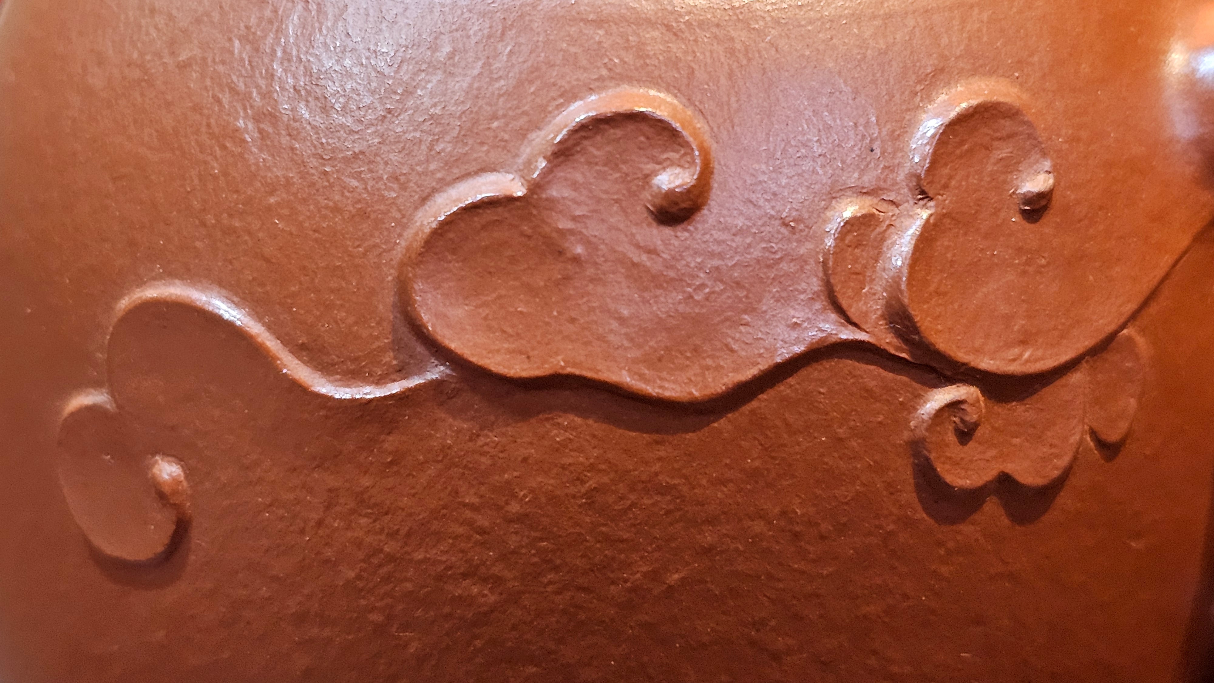 Mini! Qin Quan 秦权, with Oriental Clouds Embellishments 云朵贴花工艺, 114.6ml, Xiao Mei Yao Zhu Ni 小煤窑朱泥, by Craftsman Chen Yue Fei 陈跃飞 ~ Congratulations to Prof K.D.! 1124hrs 11th Sept 2025, San Jose! CA.