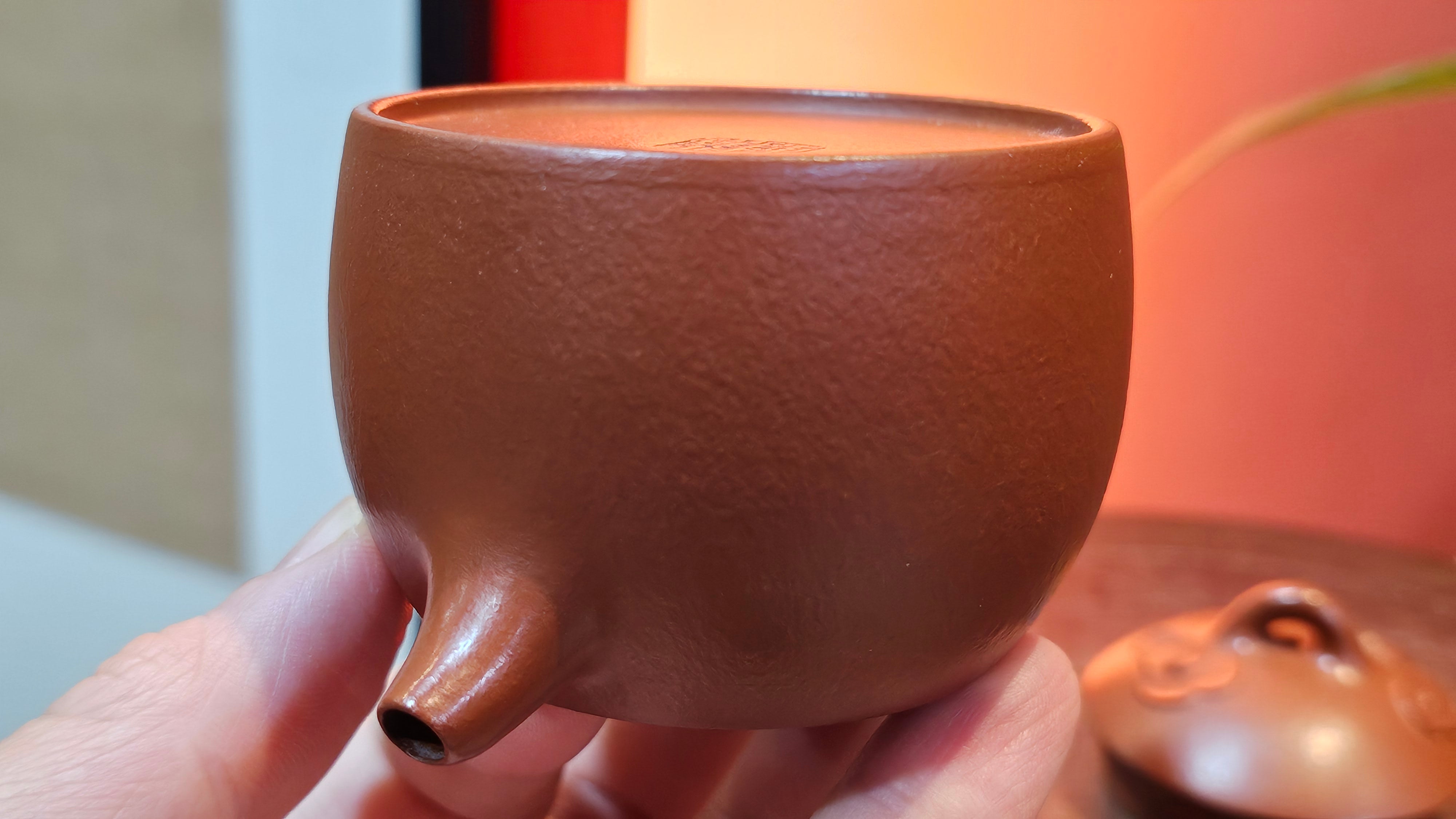 Mini! Qin Quan 秦权, with Oriental Clouds Embellishments 云朵贴花工艺, 114.6ml, Xiao Mei Yao Zhu Ni 小煤窑朱泥, by Craftsman Chen Yue Fei 陈跃飞 ~ Congratulations to Prof K.D.! 1124hrs 11th Sept 2025, San Jose! CA.