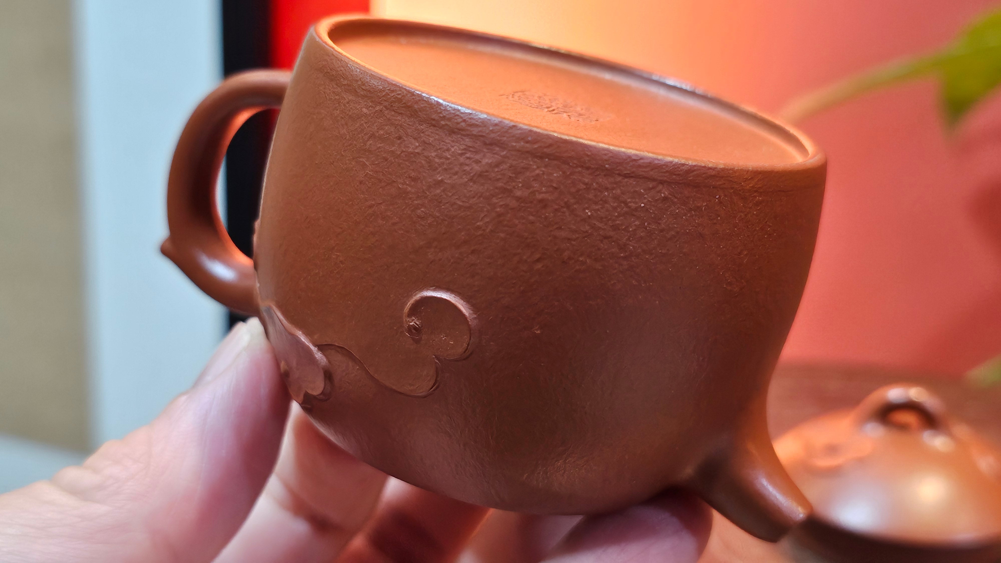 Mini! Qin Quan 秦权, with Oriental Clouds Embellishments 云朵贴花工艺, 114.6ml, Xiao Mei Yao Zhu Ni 小煤窑朱泥, by Craftsman Chen Yue Fei 陈跃飞 ~ Congratulations to Prof K.D.! 1124hrs 11th Sept 2025, San Jose! CA.