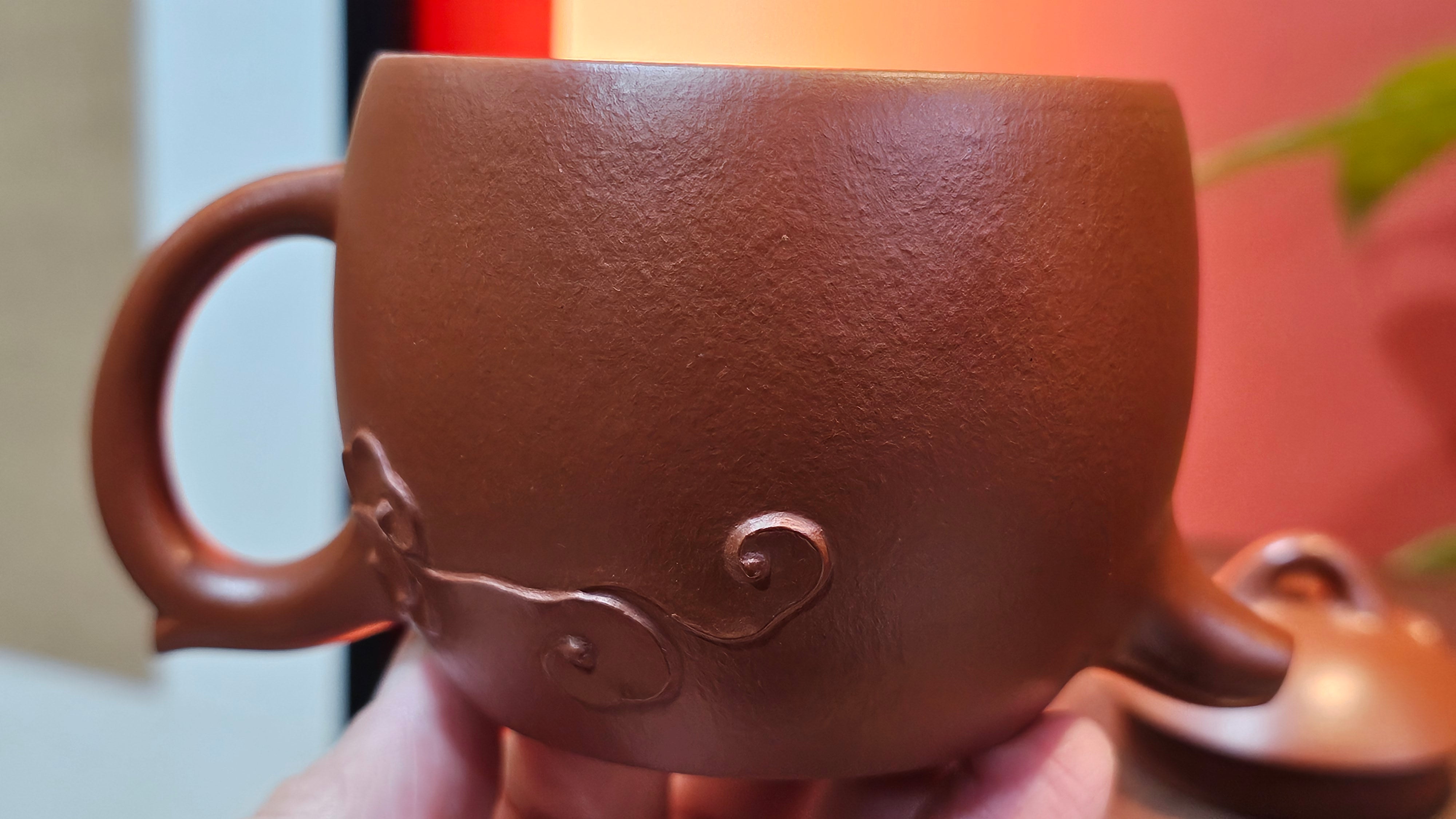 Qin Quan 秦权, with Oriental Clouds Embellishments 云朵贴花工艺, 191.3ml, Xiao Mei Yao Zhu Ni 小煤窑朱泥, by Craftsman Chen Yue Fei 陈跃飞 ~!Congratulations to Mr B.J.! 1014hrs 5th Oct 2025, Summerville, Canada🇨🇦!