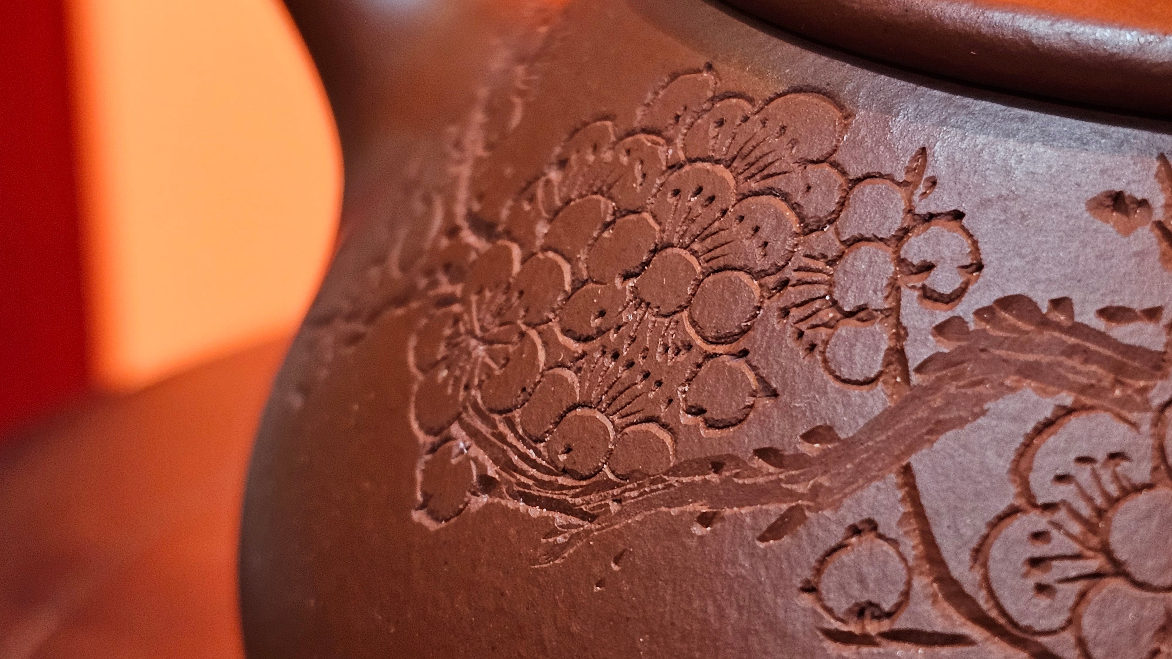 Jing Zhou Shi Piao 景舟石瓢, 283.6ml, Xiao Mei Yao Zhu Ni 小煤窑朱泥, by Craftsman Wang Xing 王兴; "暗香疏影" and Plum Blossoms Engraving by Craftsman Yi De Shu 一德书 ~ Congratulations to Mr K.S.! 2200hrs 8th Sept 2025, Tiburon, CA!