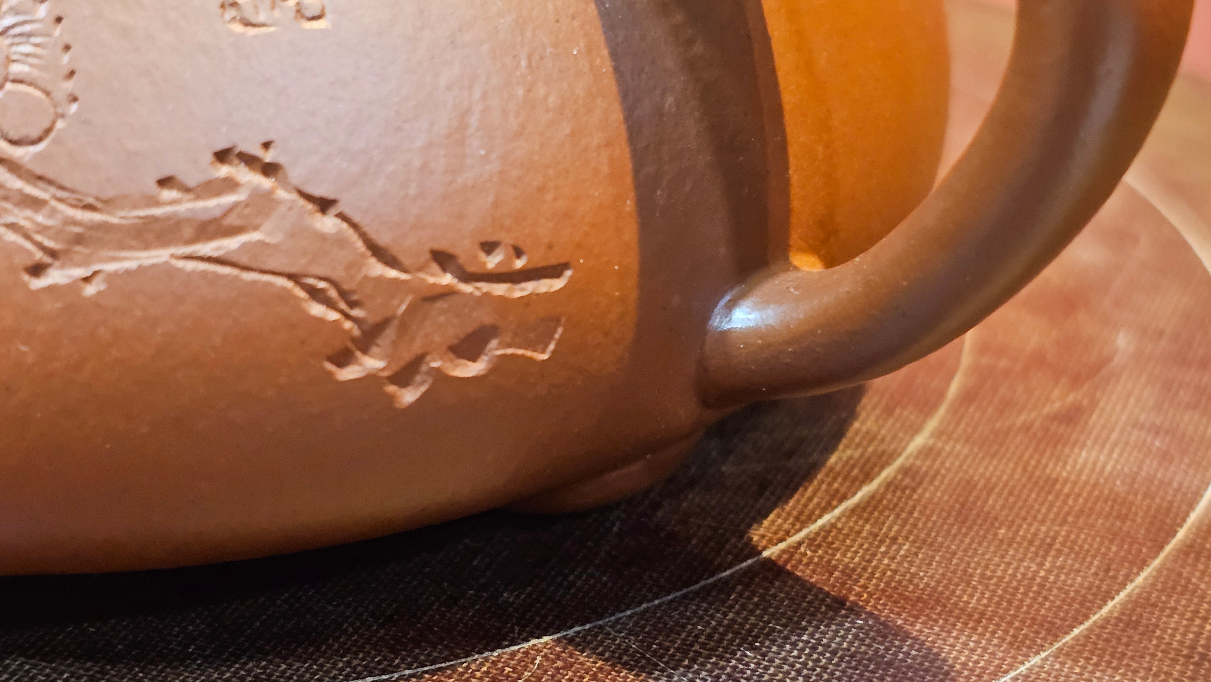 Jing Zhou Shi Piao 景舟石瓢, 283.6ml, Xiao Mei Yao Zhu Ni 小煤窑朱泥, by Craftsman Wang Xing 王兴; "暗香疏影" and Plum Blossoms Engraving by Craftsman Yi De Shu 一德书 ~ Congratulations to Mr K.S.! 2200hrs 8th Sept 2025, Tiburon, CA!