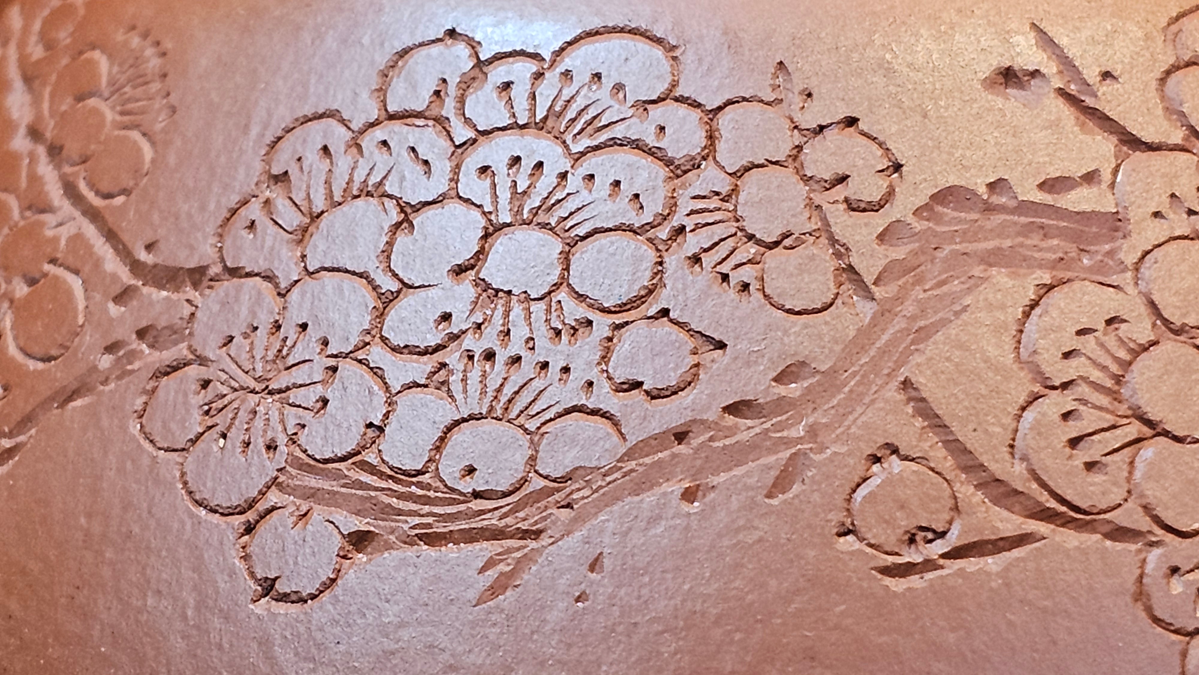 Jing Zhou Shi Piao 景舟石瓢, 283.6ml, Xiao Mei Yao Zhu Ni 小煤窑朱泥, by Craftsman Wang Xing 王兴; "暗香疏影" and Plum Blossoms Engraving by Craftsman Yi De Shu 一德书 ~ Congratulations to Mr K.S.! 2200hrs 8th Sept 2025, Tiburon, CA!