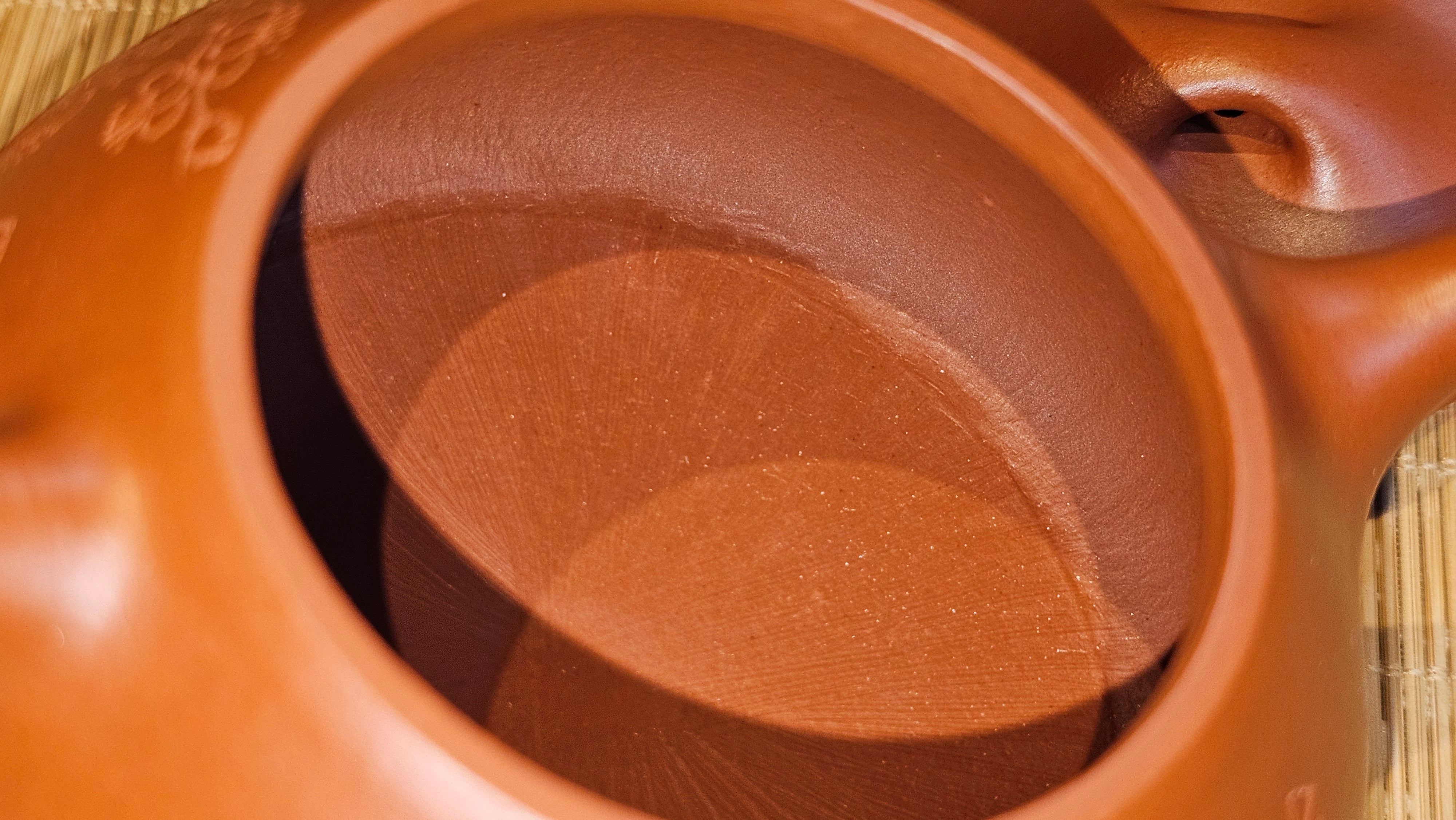 Jing Zhou Shi Piao 景舟石瓢, 283.6ml, Xiao Mei Yao Zhu Ni 小煤窑朱泥, by Craftsman Wang Xing 王兴; "暗香疏影" and Plum Blossoms Engraving by Craftsman Yi De Shu 一德书 ~ Congratulations to Mr K.S.! 2200hrs 8th Sept 2025, Tiburon, CA!