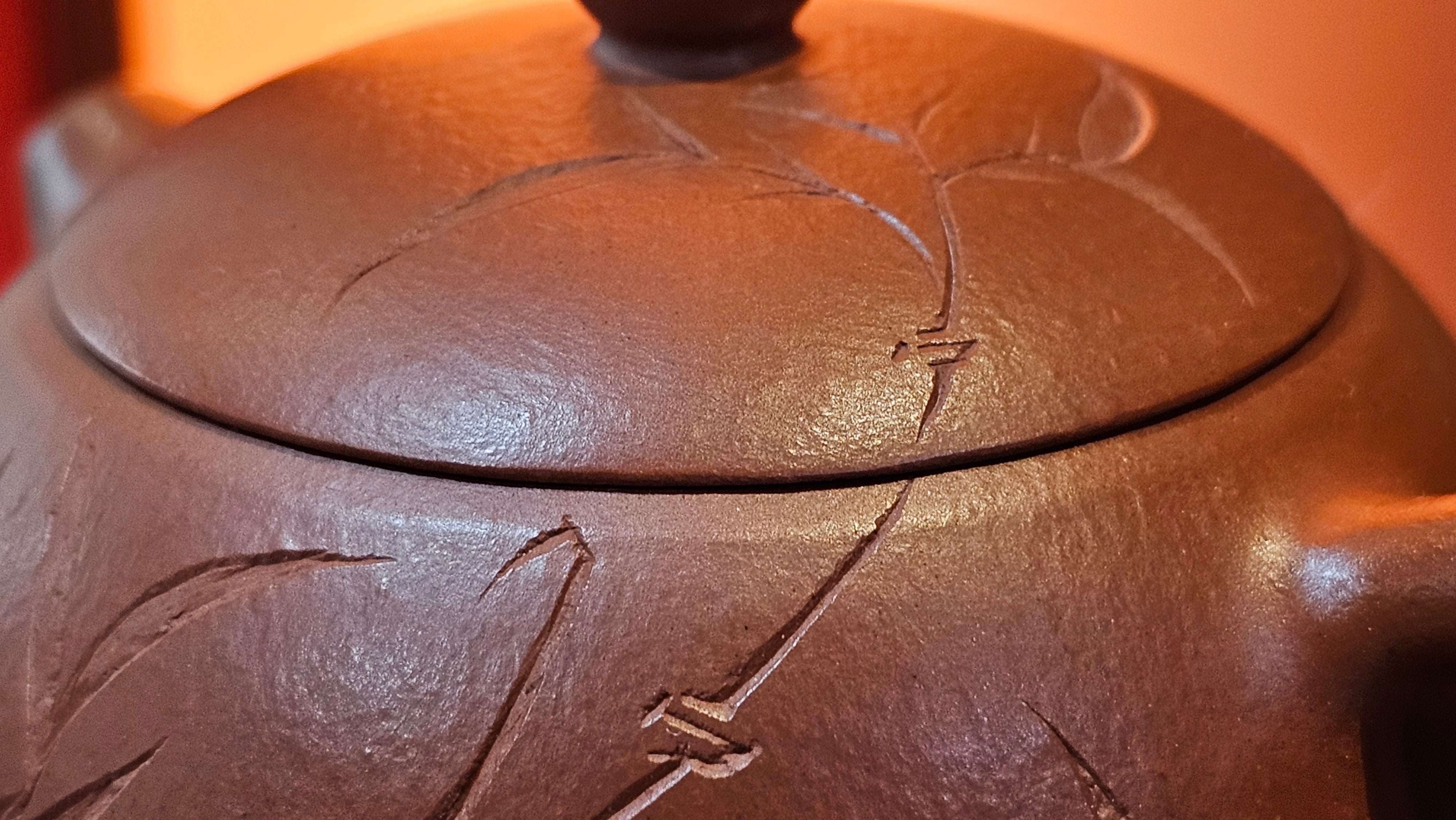 Xi Shi 西施 with Bamboo Engraving 竹刻绘, 161.1ml, Xiao Mei Yao Zhu Ni 小煤窑朱泥, by Collaborative Craftsman Zhai Yi Yao 翟一耀 and Craftsman Yi De Shu 一德书 ~ Congratulations to!Mr V.J.! 1157hrs 16th Sept 2025, Bartlett, IL!