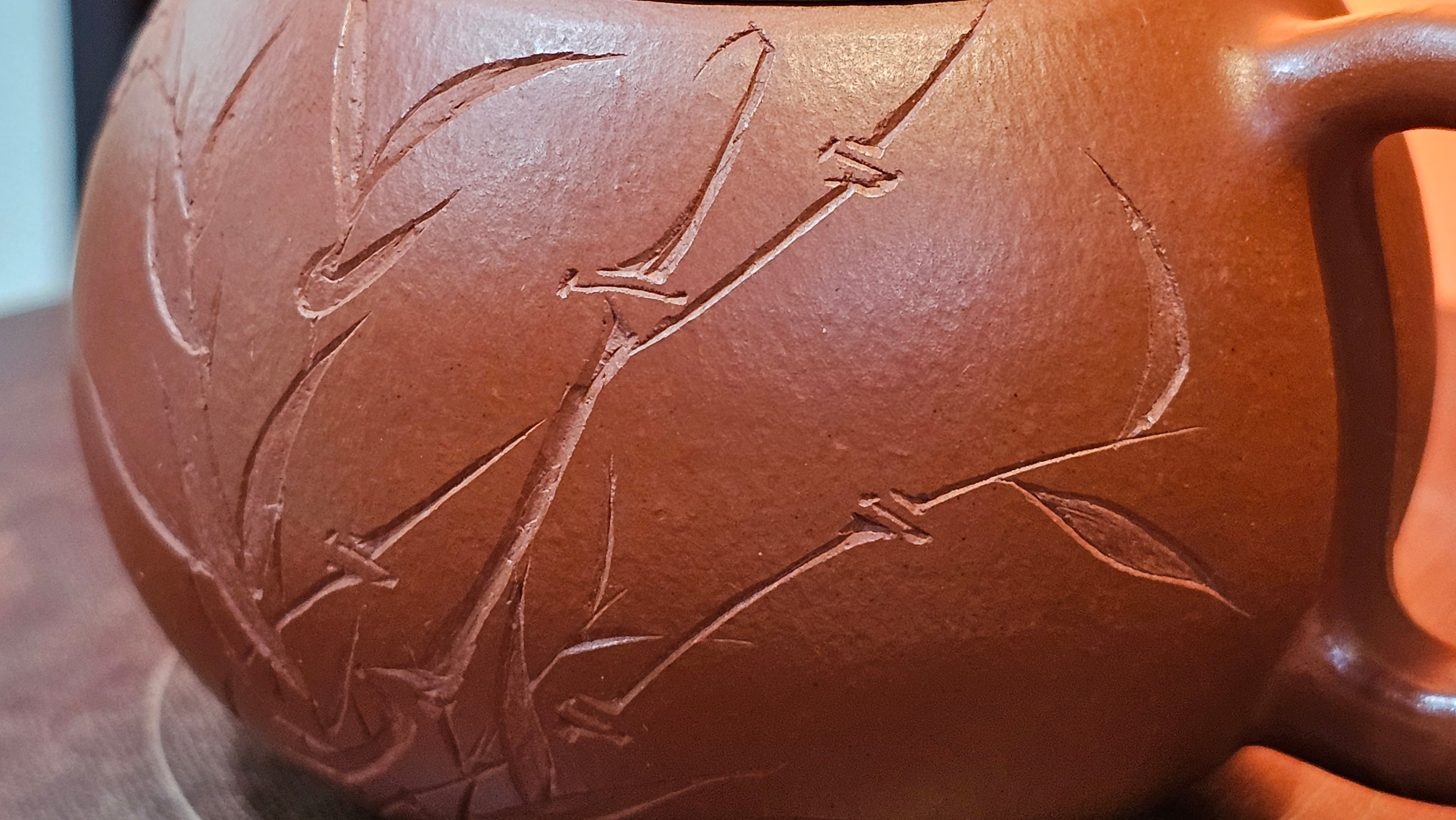 Xi Shi 西施 with Bamboo Engraving 竹刻绘, 161.1ml, Xiao Mei Yao Zhu Ni 小煤窑朱泥, by Collaborative Craftsman Zhai Yi Yao 翟一耀 and Craftsman Yi De Shu 一德书 ~ Congratulations to!Mr V.J.! 1157hrs 16th Sept 2025, Bartlett, IL!