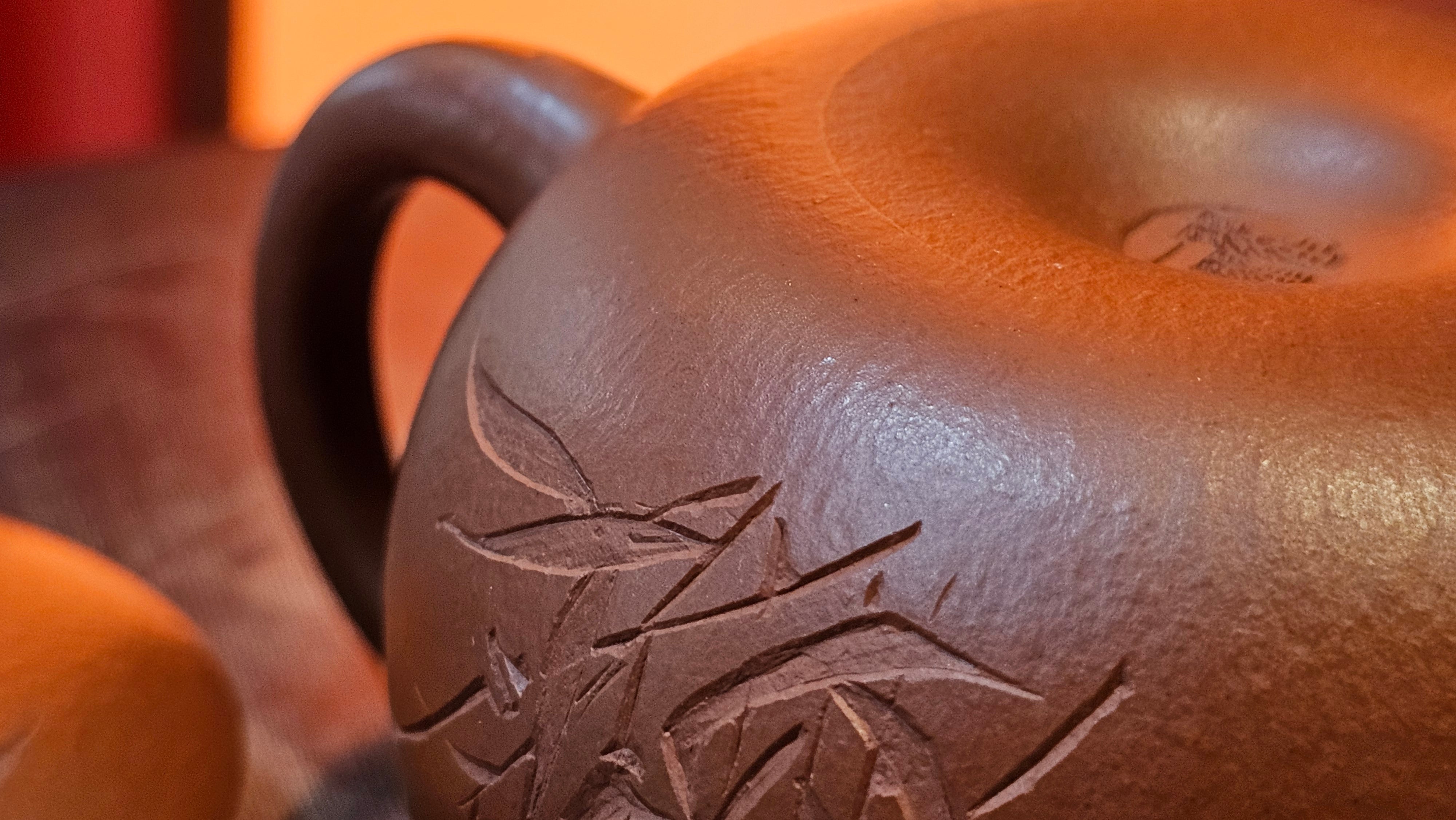 Xi Shi 西施 with Bamboo Engraving 竹刻绘, 161.1ml, Xiao Mei Yao Zhu Ni 小煤窑朱泥, by Collaborative Craftsman Zhai Yi Yao 翟一耀 and Craftsman Yi De Shu 一德书 ~ Congratulations to!Mr V.J.! 1157hrs 16th Sept 2025, Bartlett, IL!