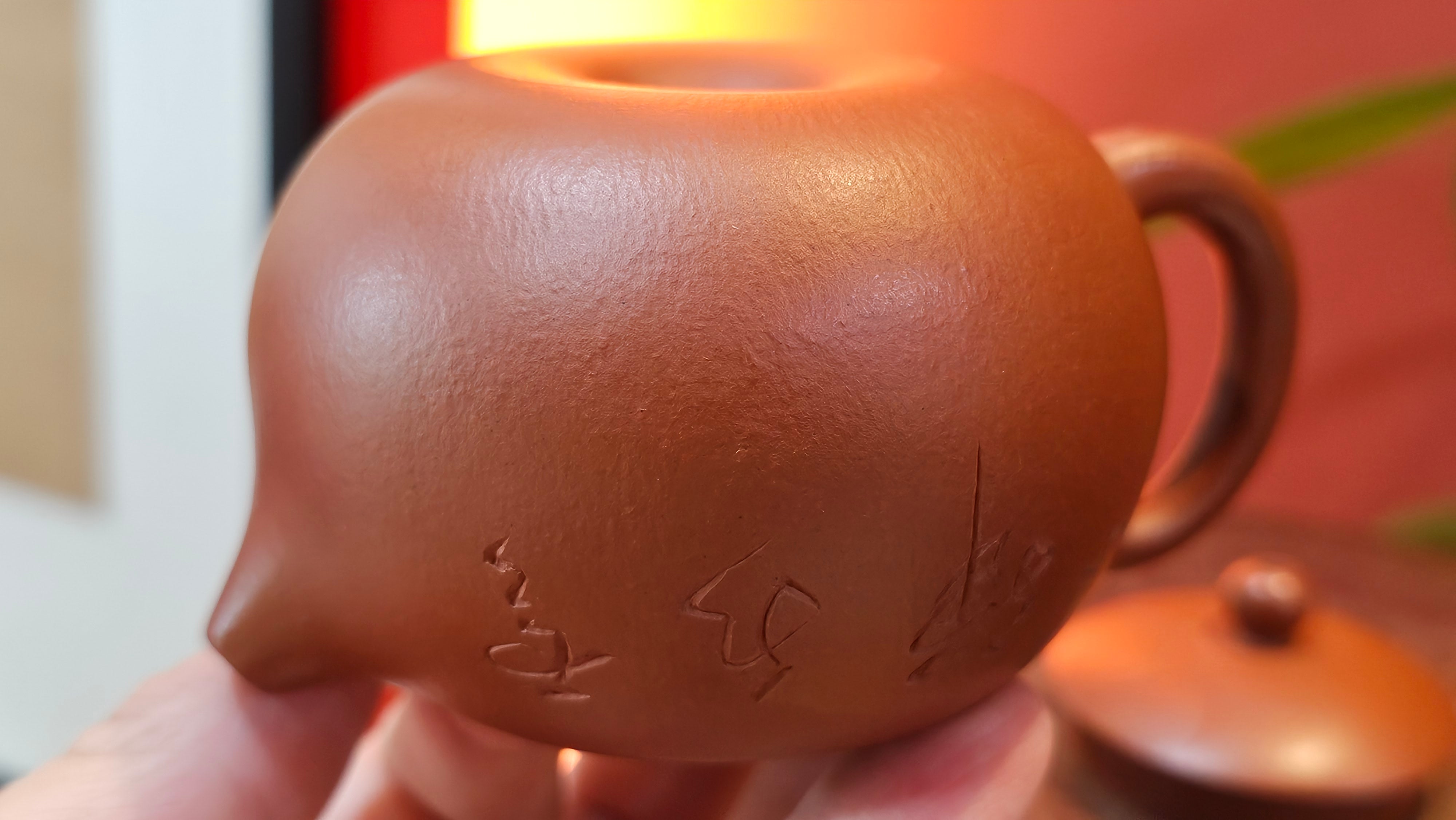 Xi Shi 西施 with Bamboo Engraving 竹刻绘, 161.1ml, Xiao Mei Yao Zhu Ni 小煤窑朱泥, by Collaborative Craftsman Zhai Yi Yao 翟一耀 and Craftsman Yi De Shu 一德书 ~ Congratulations to!Mr V.J.! 1157hrs 16th Sept 2025, Bartlett, IL!