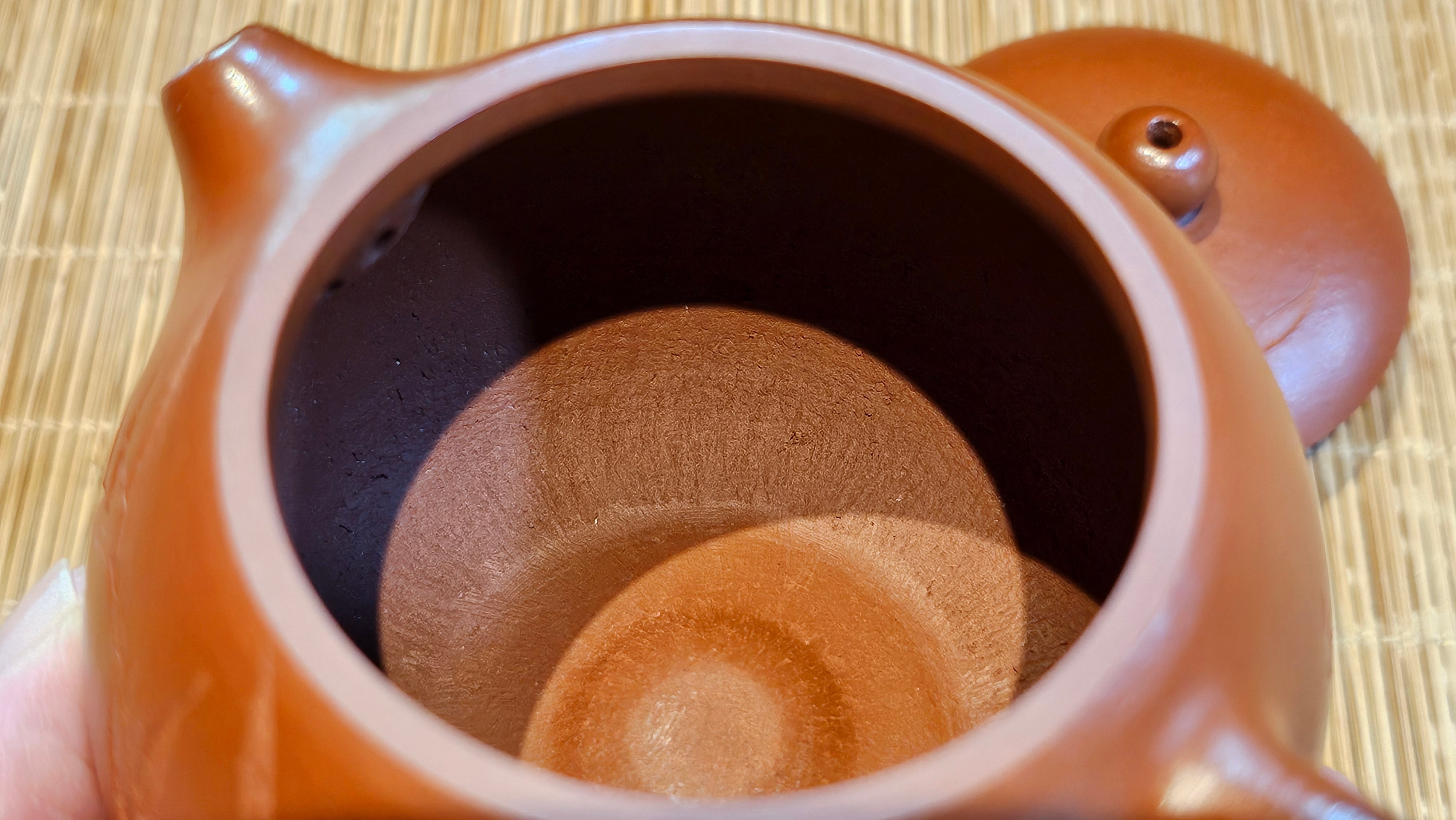 Xi Shi 西施 with Bamboo Engraving 竹刻绘, 161.1ml, Xiao Mei Yao Zhu Ni 小煤窑朱泥, by Collaborative Craftsman Zhai Yi Yao 翟一耀 and Craftsman Yi De Shu 一德书 ~ Congratulations to!Mr V.J.! 1157hrs 16th Sept 2025, Bartlett, IL!