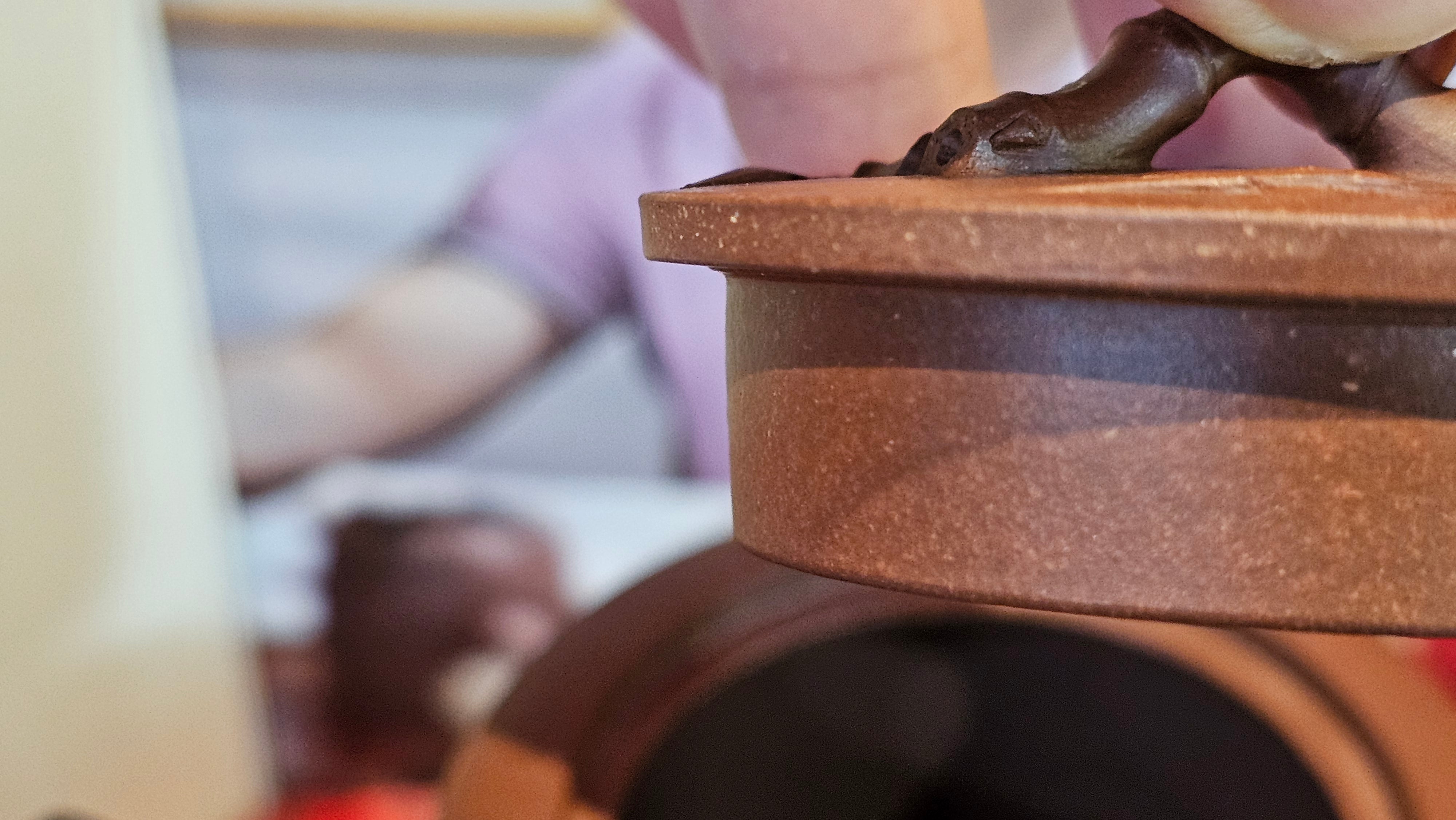 《湘妃竹段》"Xiang Fei Zhu Duan", 238.3ml, Di Cao Qing Zi Ni with Duan Ni Clay embellishments for the characteristic "Xiang Fei Bamboo" Patterns, by L4 Assoc Master Yu Chun Lei 俞春雷 ~!Congratulations to Ms S.M.! 1558hrs 4th Sept 2025, Velden! The Netherlands🇳🇱.