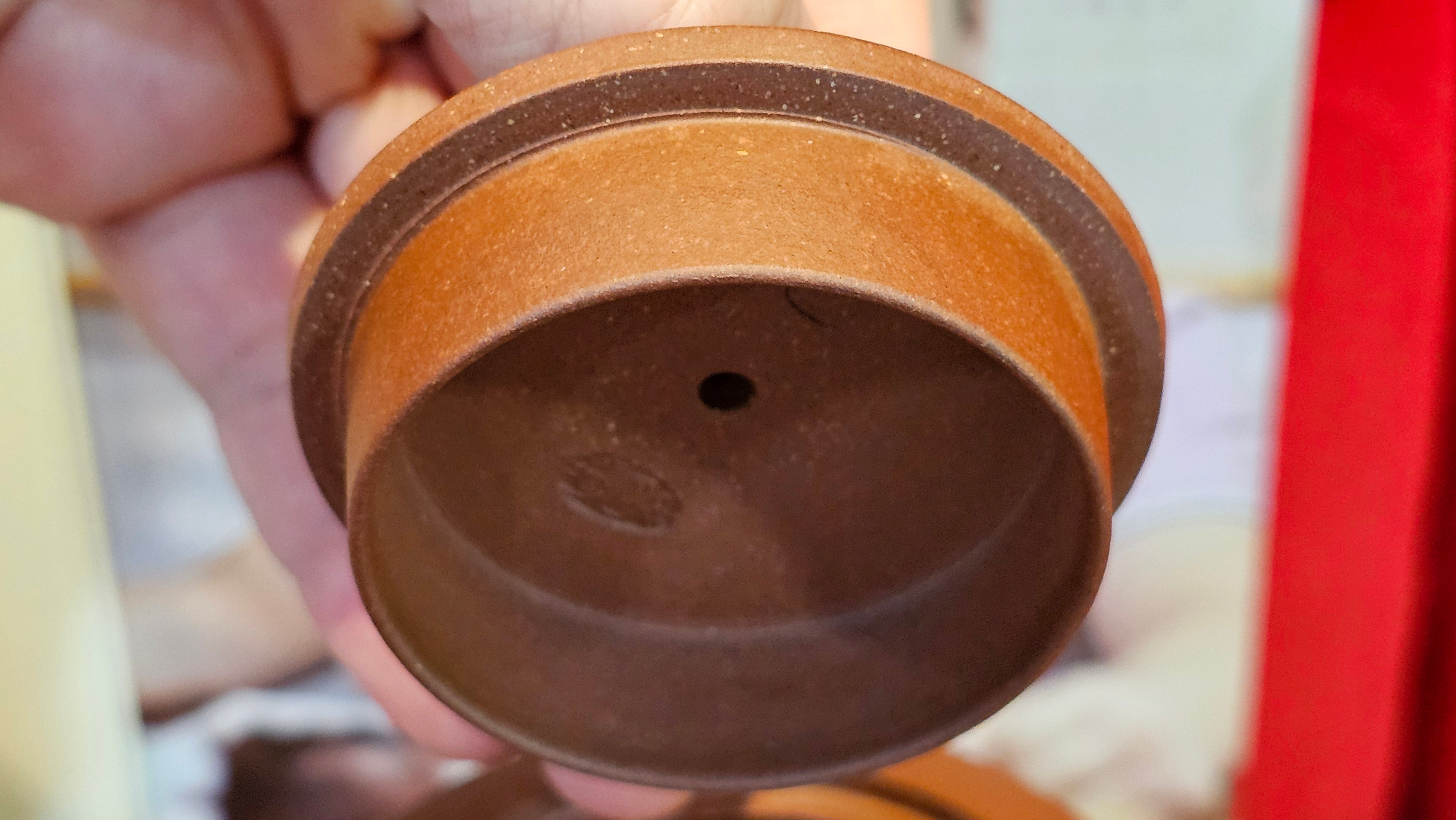 《湘妃竹段》"Xiang Fei Zhu Duan", 238.3ml, Di Cao Qing Zi Ni with Duan Ni Clay embellishments for the characteristic "Xiang Fei Bamboo" Patterns, by L4 Assoc Master Yu Chun Lei 俞春雷 ~!Congratulations to Ms S.M.! 1558hrs 4th Sept 2025, Velden! The Netherlands🇳🇱.