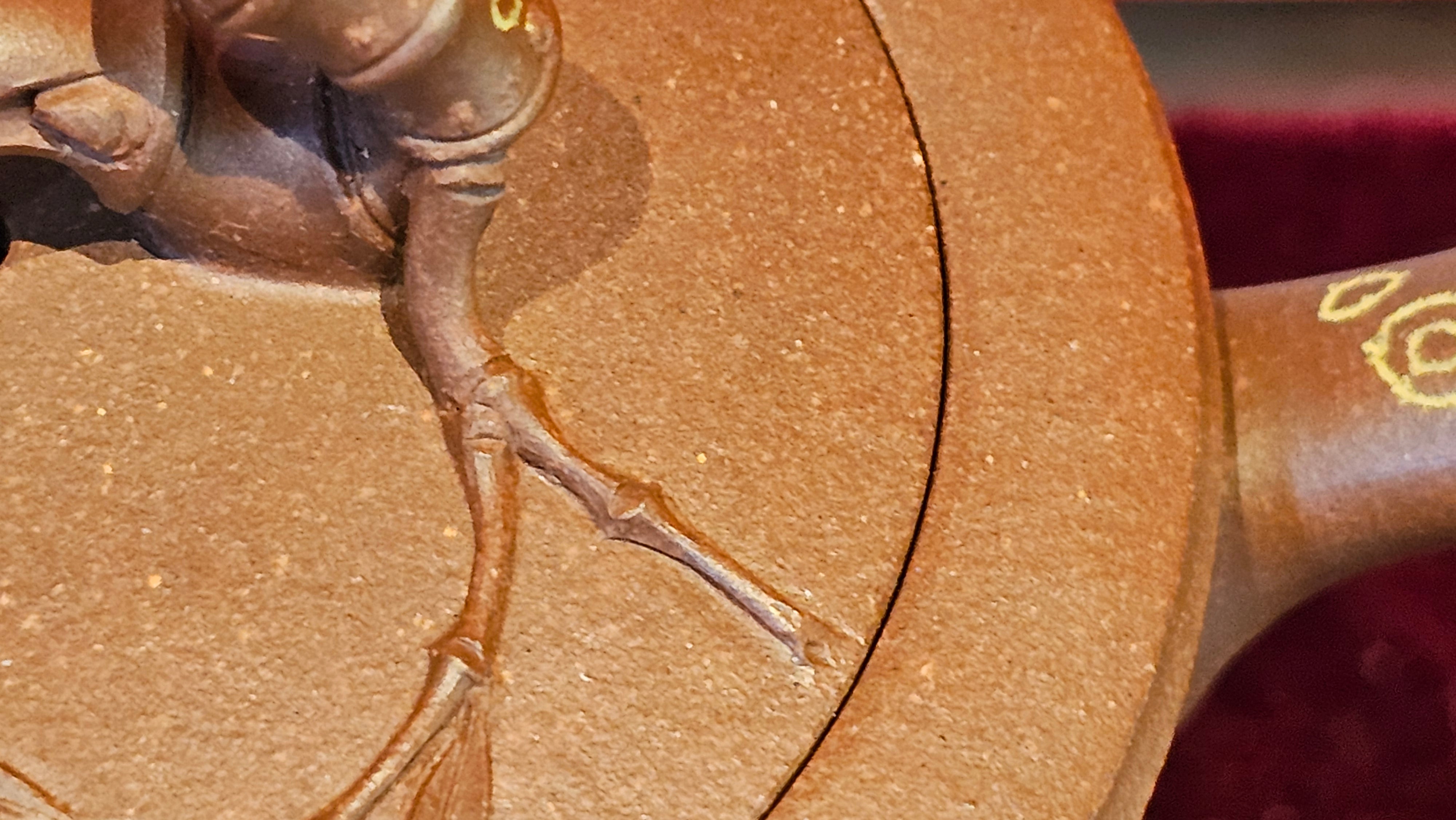 《湘妃竹段》"Xiang Fei Zhu Duan", 238.3ml, Di Cao Qing Zi Ni with Duan Ni Clay embellishments for the characteristic "Xiang Fei Bamboo" Patterns, by L4 Assoc Master Yu Chun Lei 俞春雷 ~!Congratulations to Ms S.M.! 1558hrs 4th Sept 2025, Velden! The Netherlands🇳🇱.