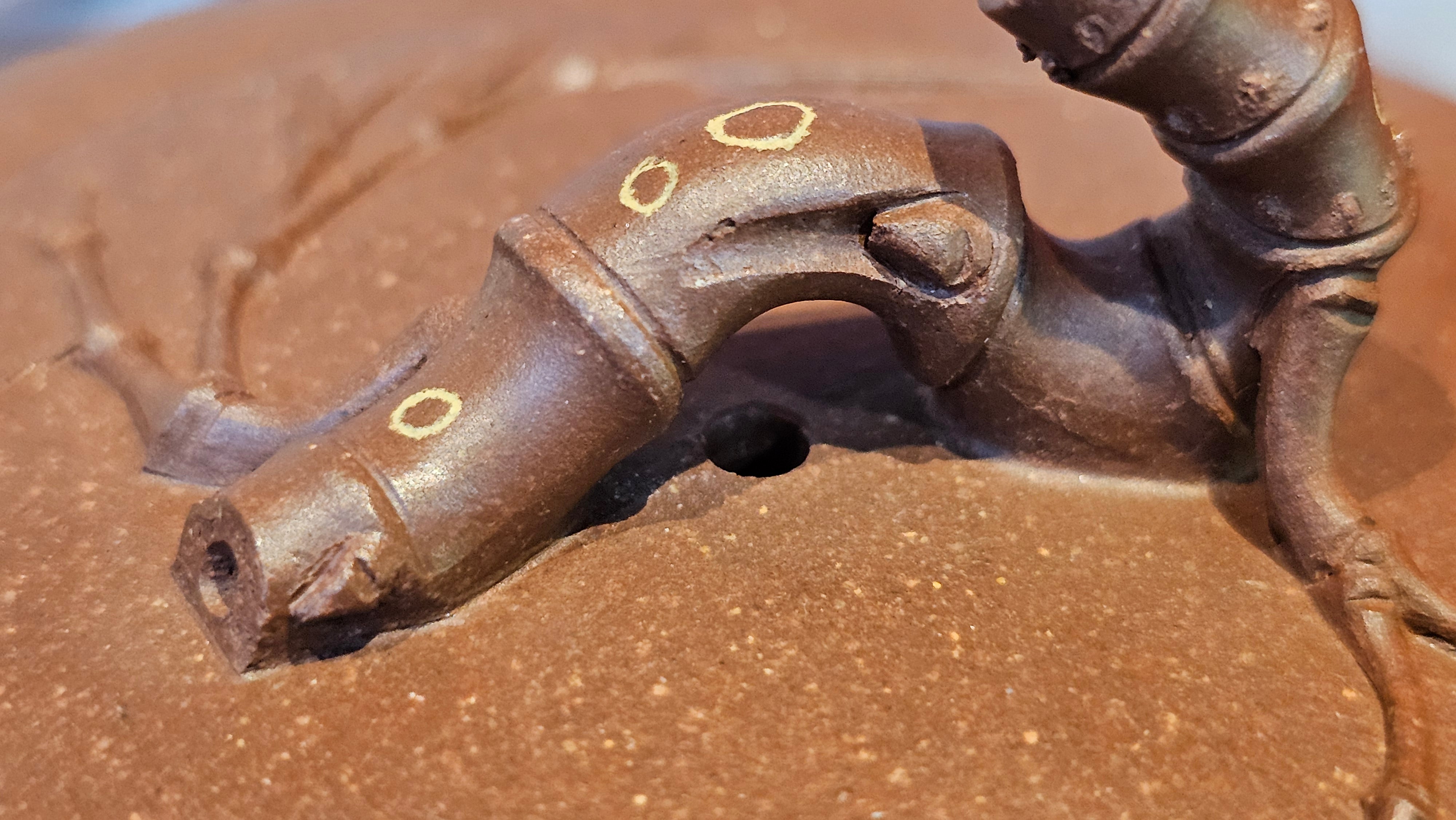 《湘妃竹段》"Xiang Fei Zhu Duan", 238.3ml, Di Cao Qing Zi Ni with Duan Ni Clay embellishments for the characteristic "Xiang Fei Bamboo" Patterns, by L4 Assoc Master Yu Chun Lei 俞春雷 ~!Congratulations to Ms S.M.! 1558hrs 4th Sept 2025, Velden! The Netherlands🇳🇱.