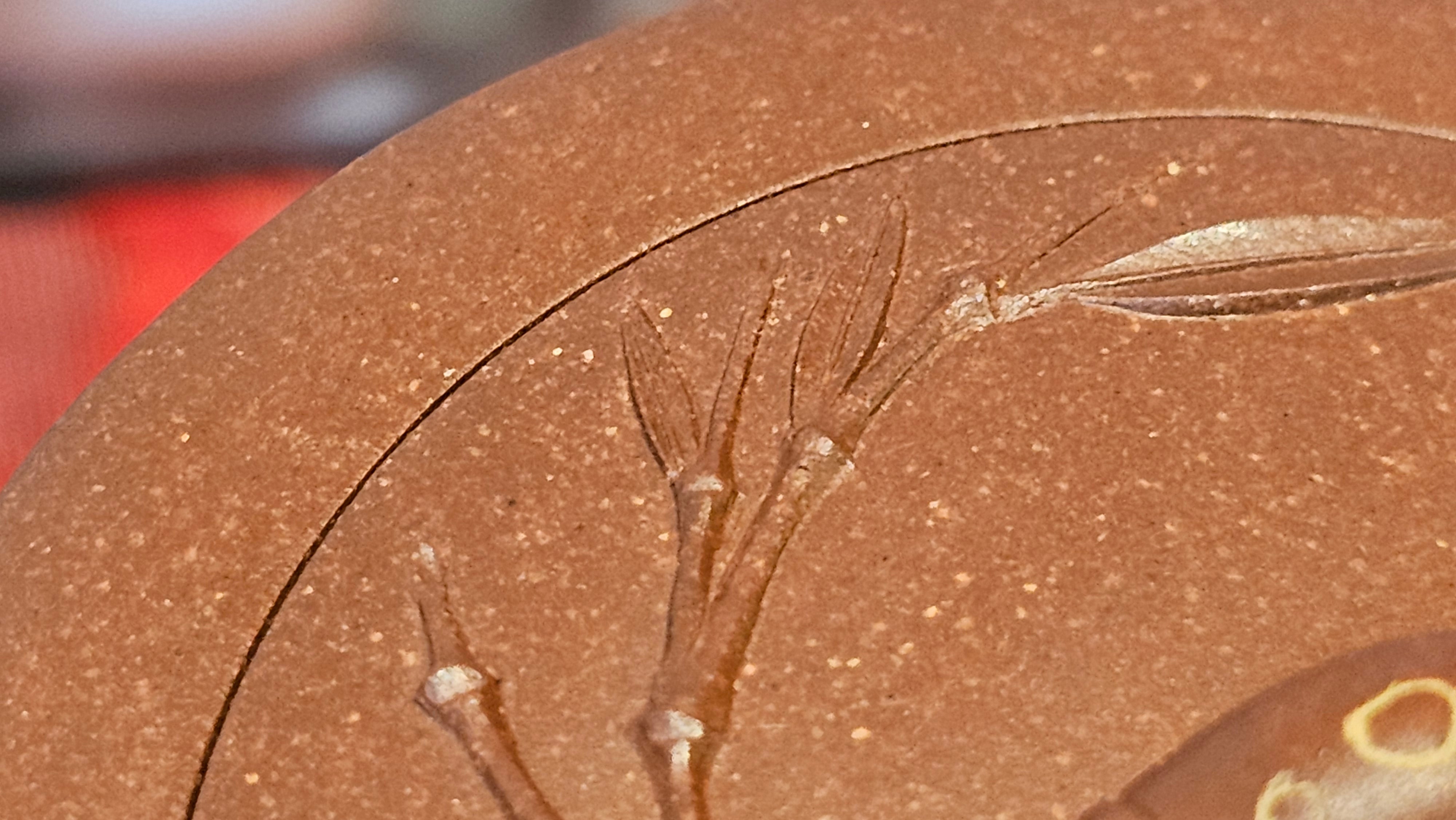 《湘妃竹段》"Xiang Fei Zhu Duan", 238.3ml, Di Cao Qing Zi Ni with Duan Ni Clay embellishments for the characteristic "Xiang Fei Bamboo" Patterns, by L4 Assoc Master Yu Chun Lei 俞春雷 ~!Congratulations to Ms S.M.! 1558hrs 4th Sept 2025, Velden! The Netherlands🇳🇱.