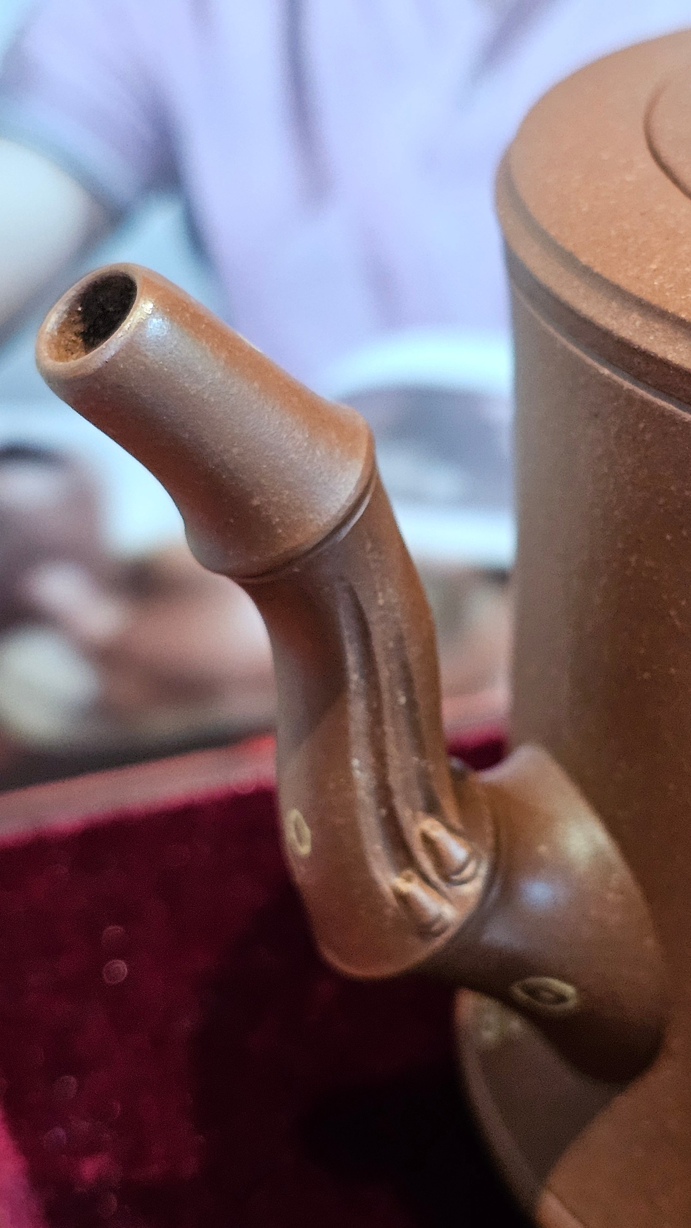 《湘妃竹段》"Xiang Fei Zhu Duan", 238.3ml, Di Cao Qing Zi Ni with Duan Ni Clay embellishments for the characteristic "Xiang Fei Bamboo" Patterns, by L4 Assoc Master Yu Chun Lei 俞春雷 ~!Congratulations to Ms S.M.! 1558hrs 4th Sept 2025, Velden! The Netherlands🇳🇱.