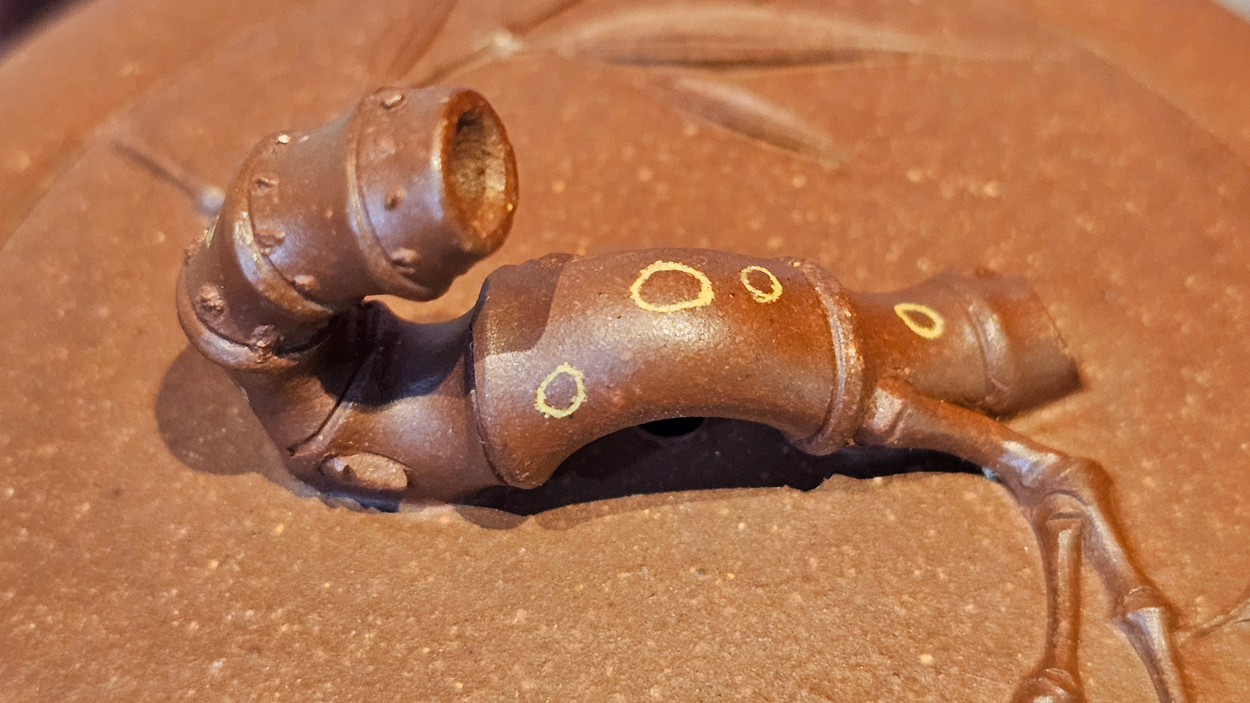 《湘妃竹段》"Xiang Fei Zhu Duan", 238.3ml, Di Cao Qing Zi Ni with Duan Ni Clay embellishments for the characteristic "Xiang Fei Bamboo" Patterns, by L4 Assoc Master Yu Chun Lei 俞春雷 ~!Congratulations to Ms S.M.! 1558hrs 4th Sept 2025, Velden! The Netherlands🇳🇱.